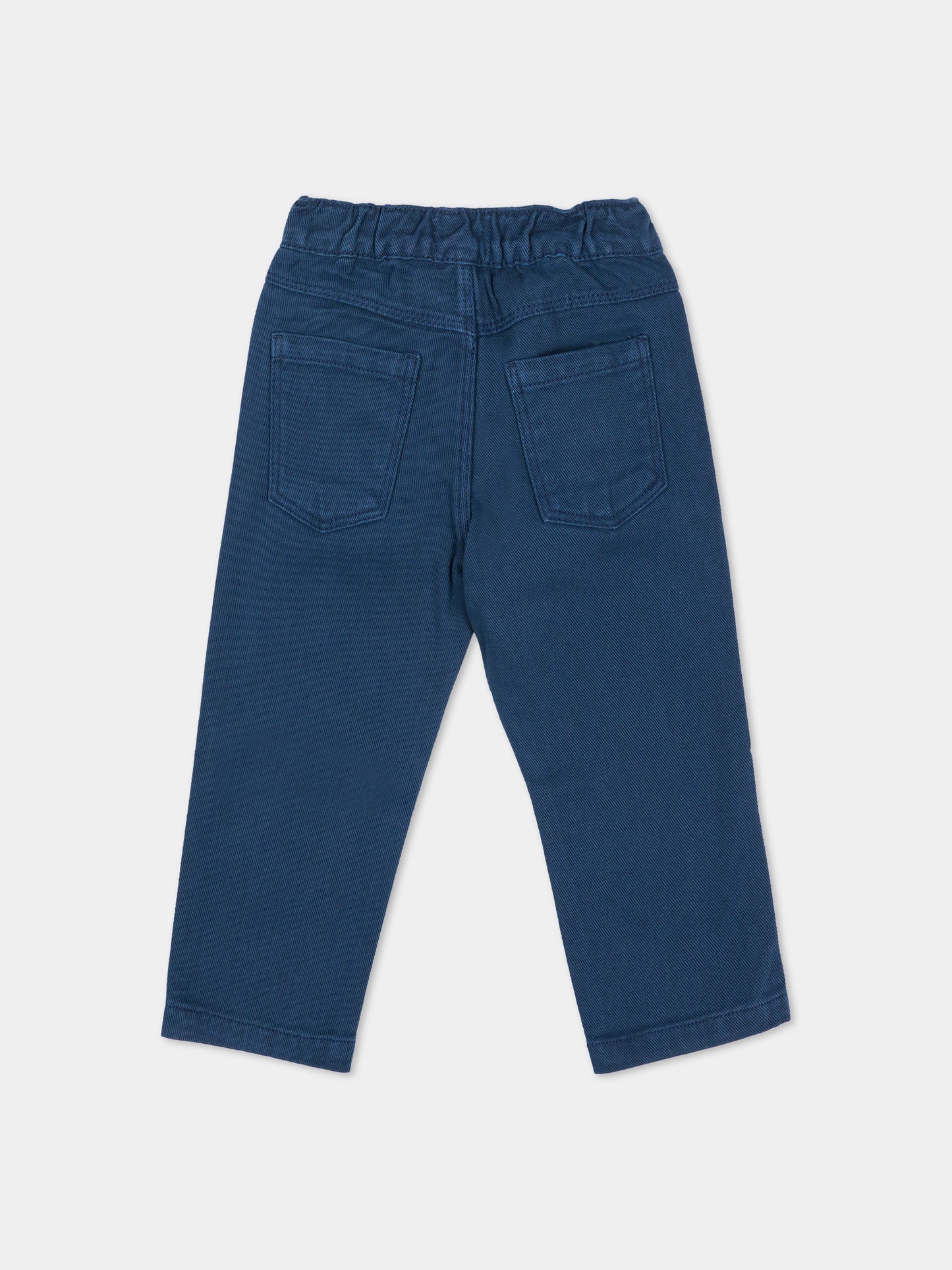 Pantalone blu per neonato con ricamo,Trussardi Junior,TIA26009PA BLUE_NAVAL BLUE NAVAL