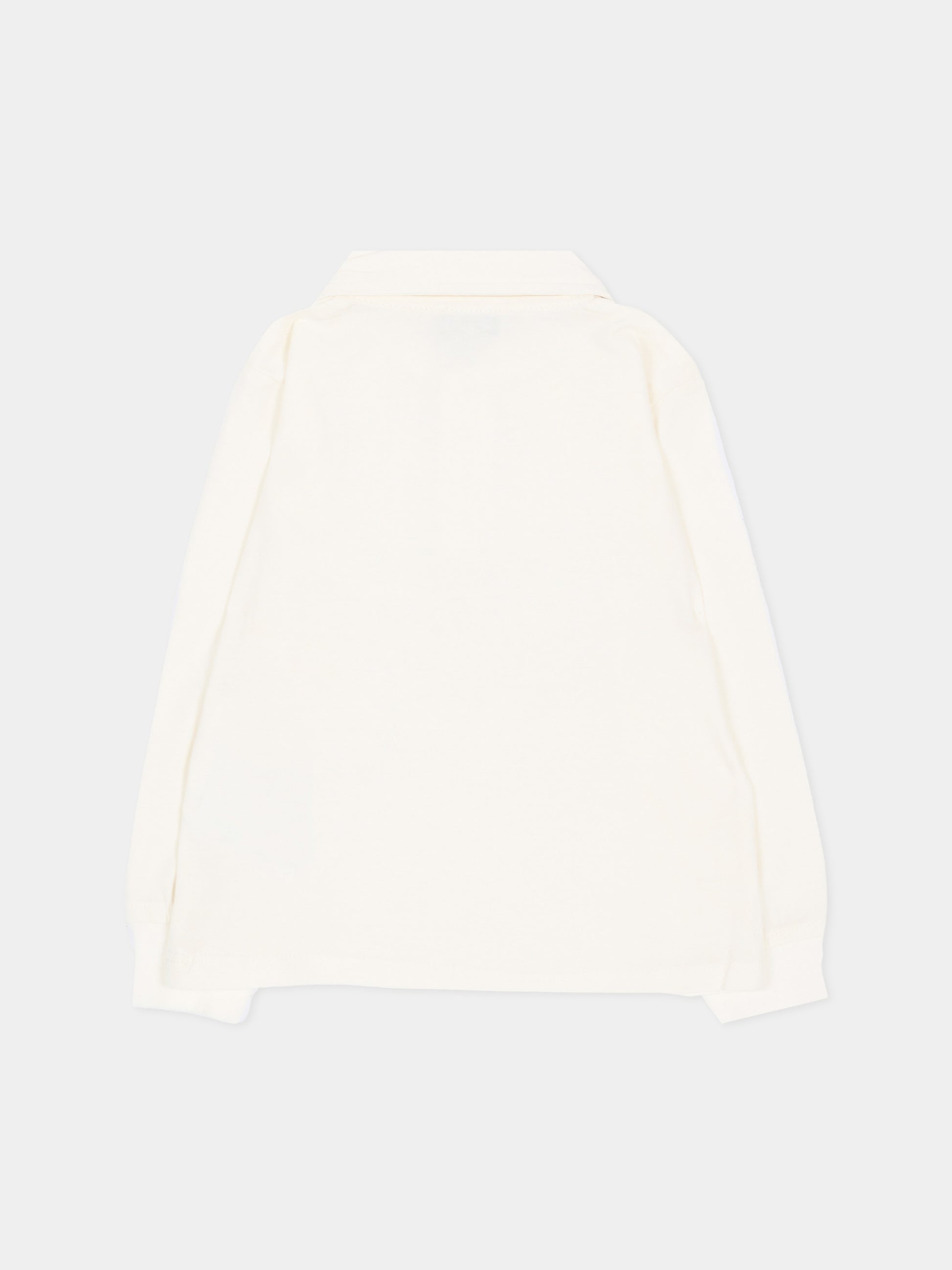 Polo a manica lunga avorio per neonato con ricamo,Trussardi Junior,TIA26018PO OFF-WHITE OFF-WHITE