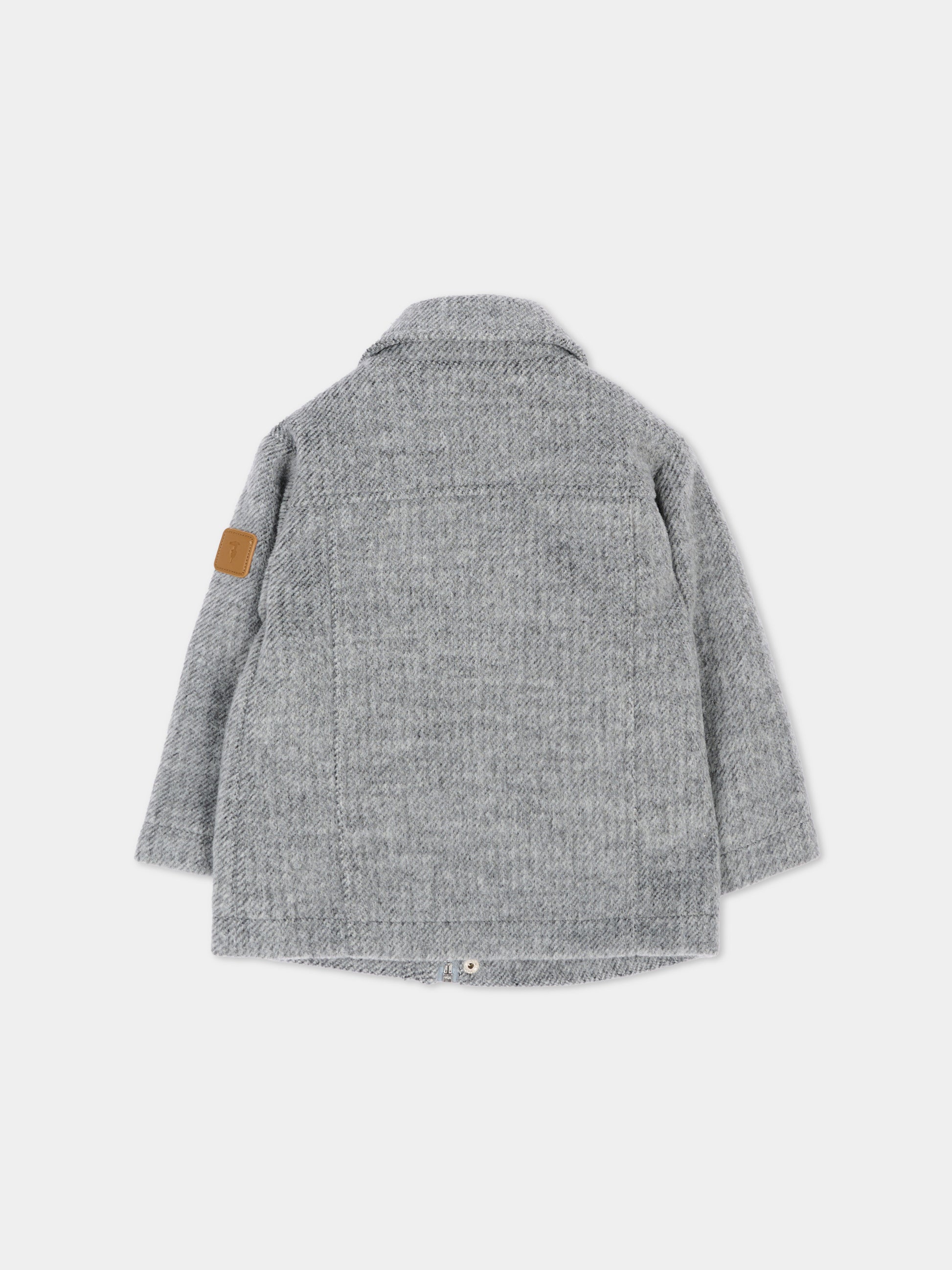 Cappotto grigio per neonato,Trussardi Junior,TIA26047CP GREY_LIG.M GREY LIGHT MELANGE