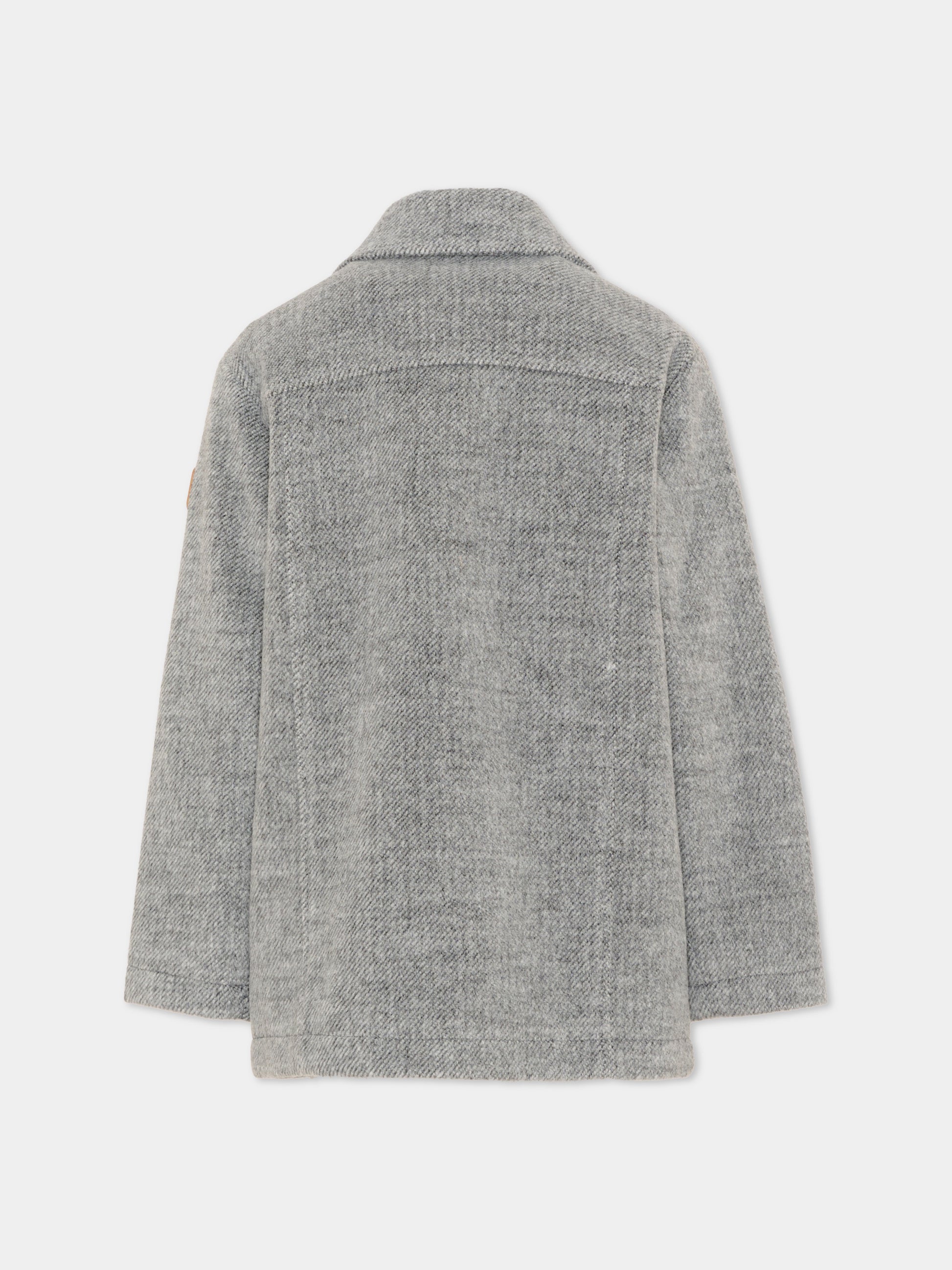 Cappotto grigio per bambino,Trussardi Junior,TIA26047CP GREY_LIG.M GREY LIGHT MELANGE