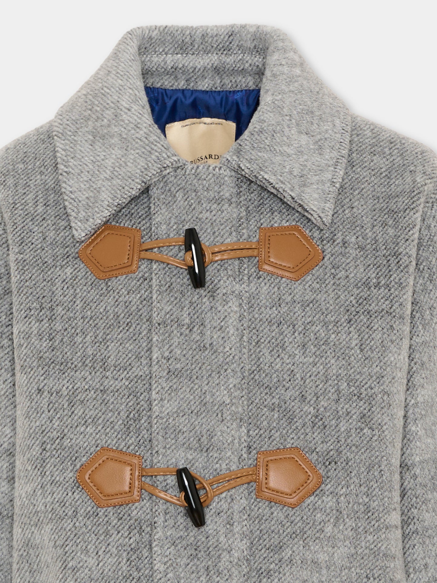 Cappotto grigio per bambino,Trussardi Junior,TIA26047CP GREY_LIG.M GREY LIGHT MELANGE