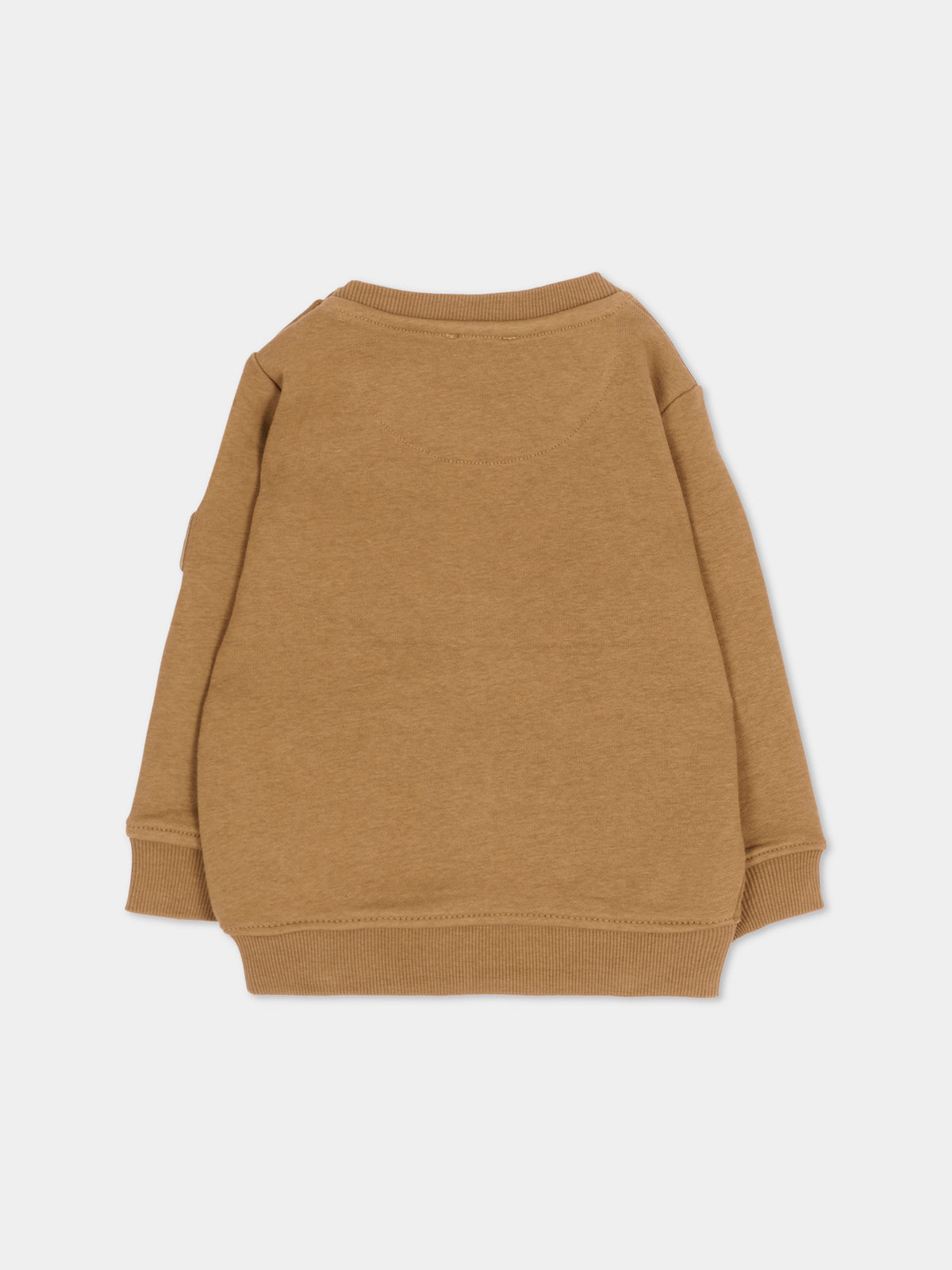 Felpa girocollo marrone per neonato con logo,Trussardi Junior,TIA26089FE BROWN BROWN