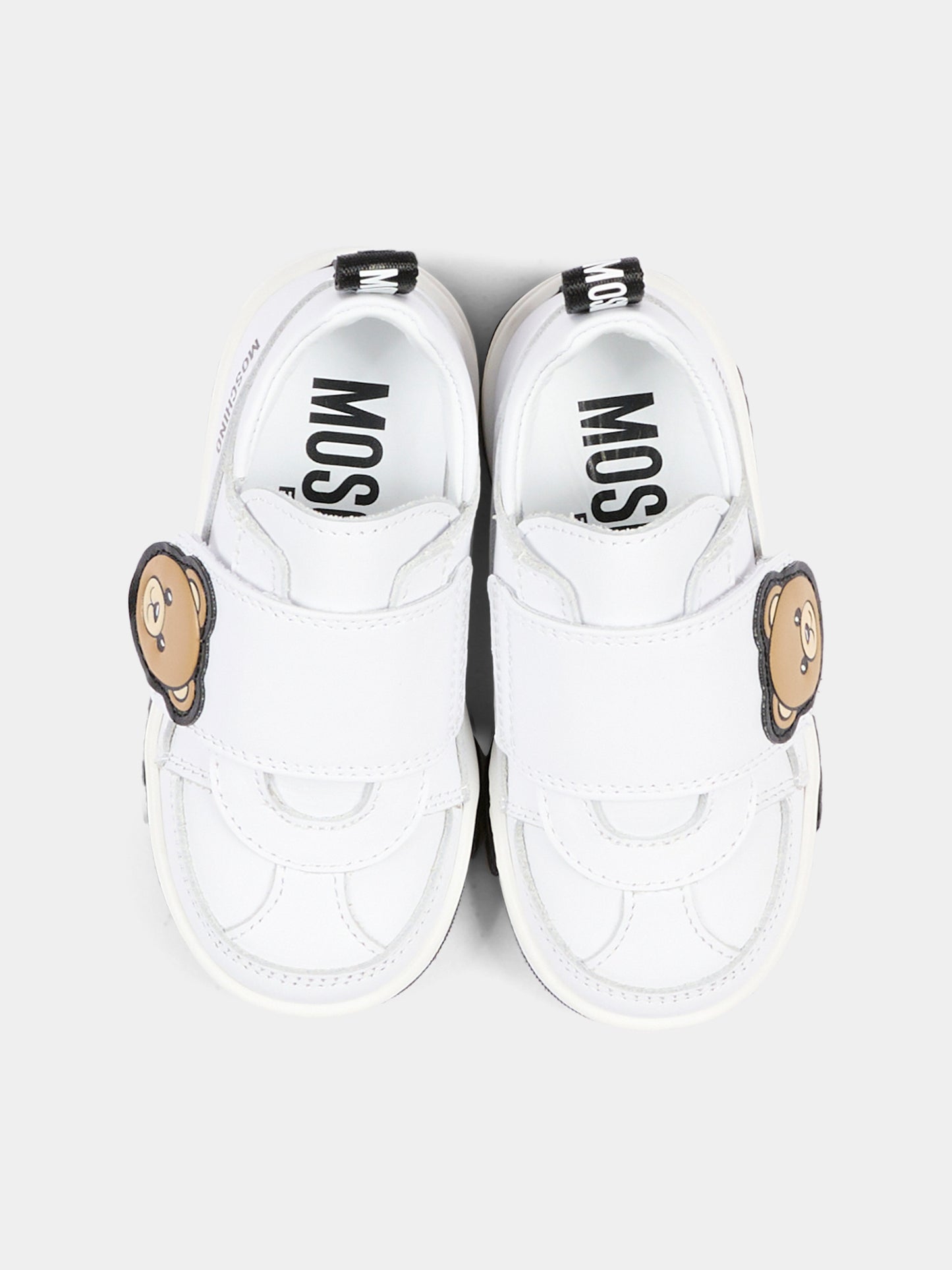 Sneakers bianche per bambini con Teddy Bear,Moschino Kids,84138 VAR5