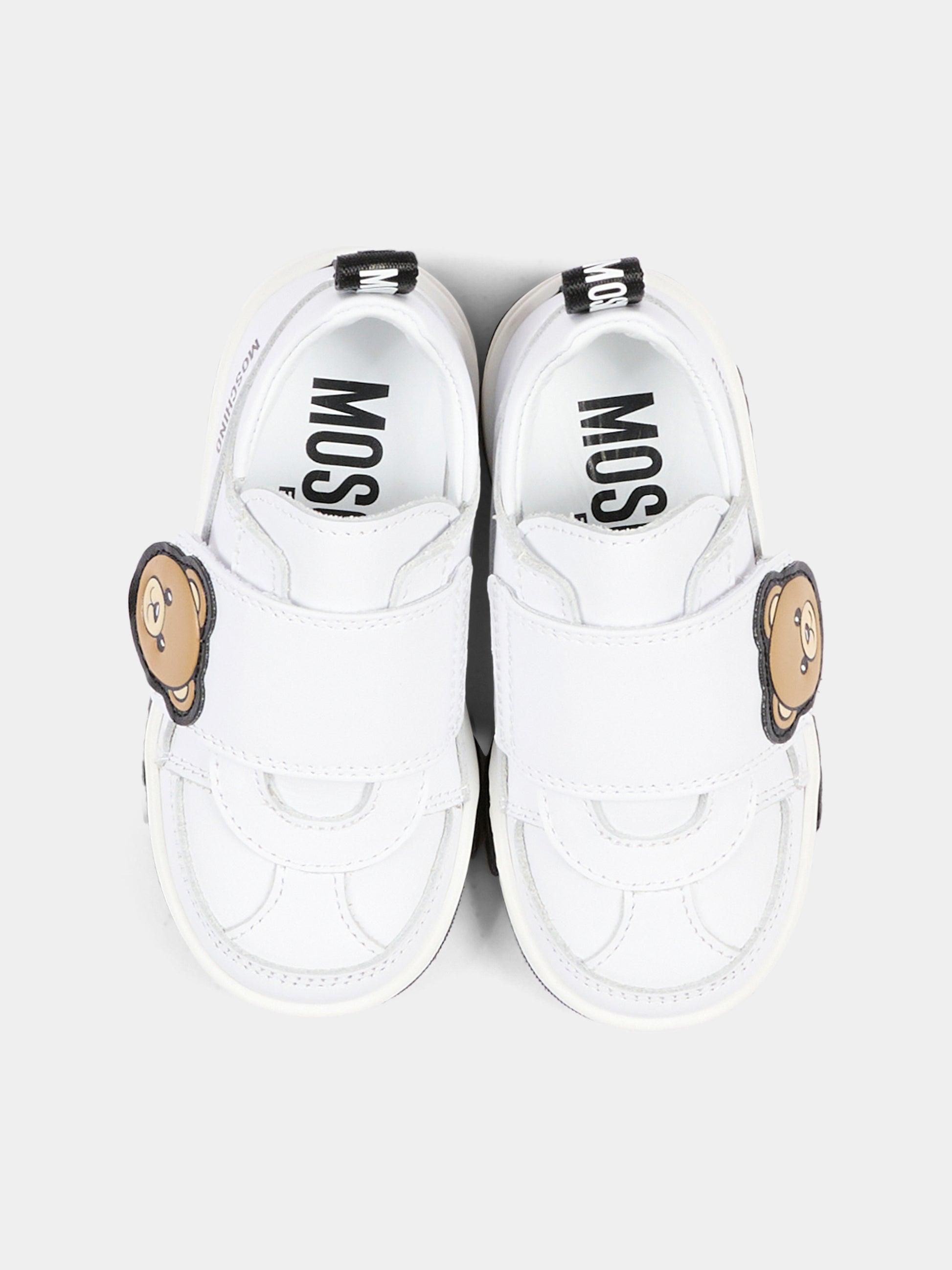 Sneakers bianche per bambini con Teddy Bear,Moschino Kids,84138 VAR5