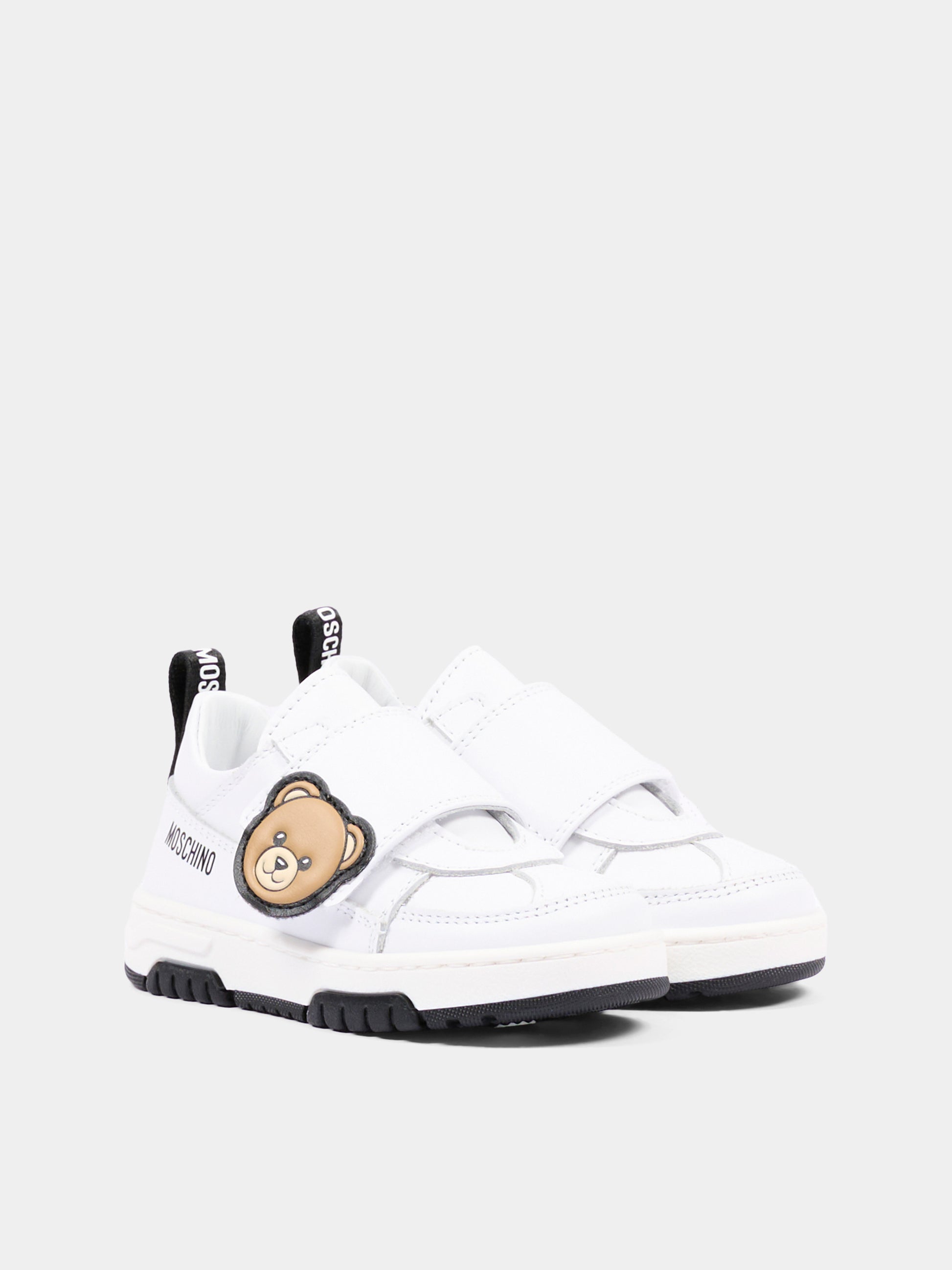 Sneakers bianche per bambini con Teddy Bear,Moschino Kids,84138 VAR5
