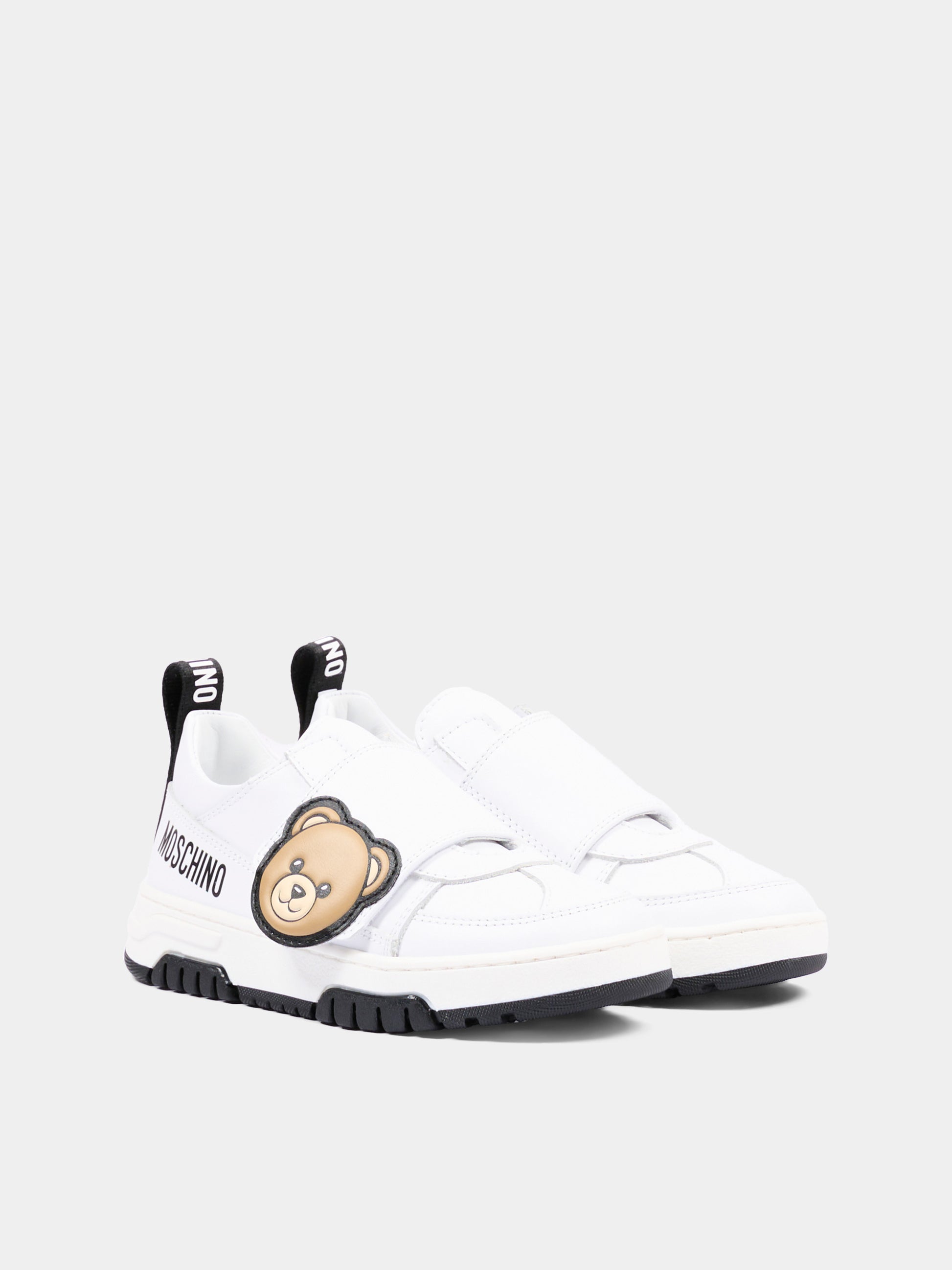Sneakers bianche per bambini con Teddy Bear,Moschino Kids,84243 VAR5