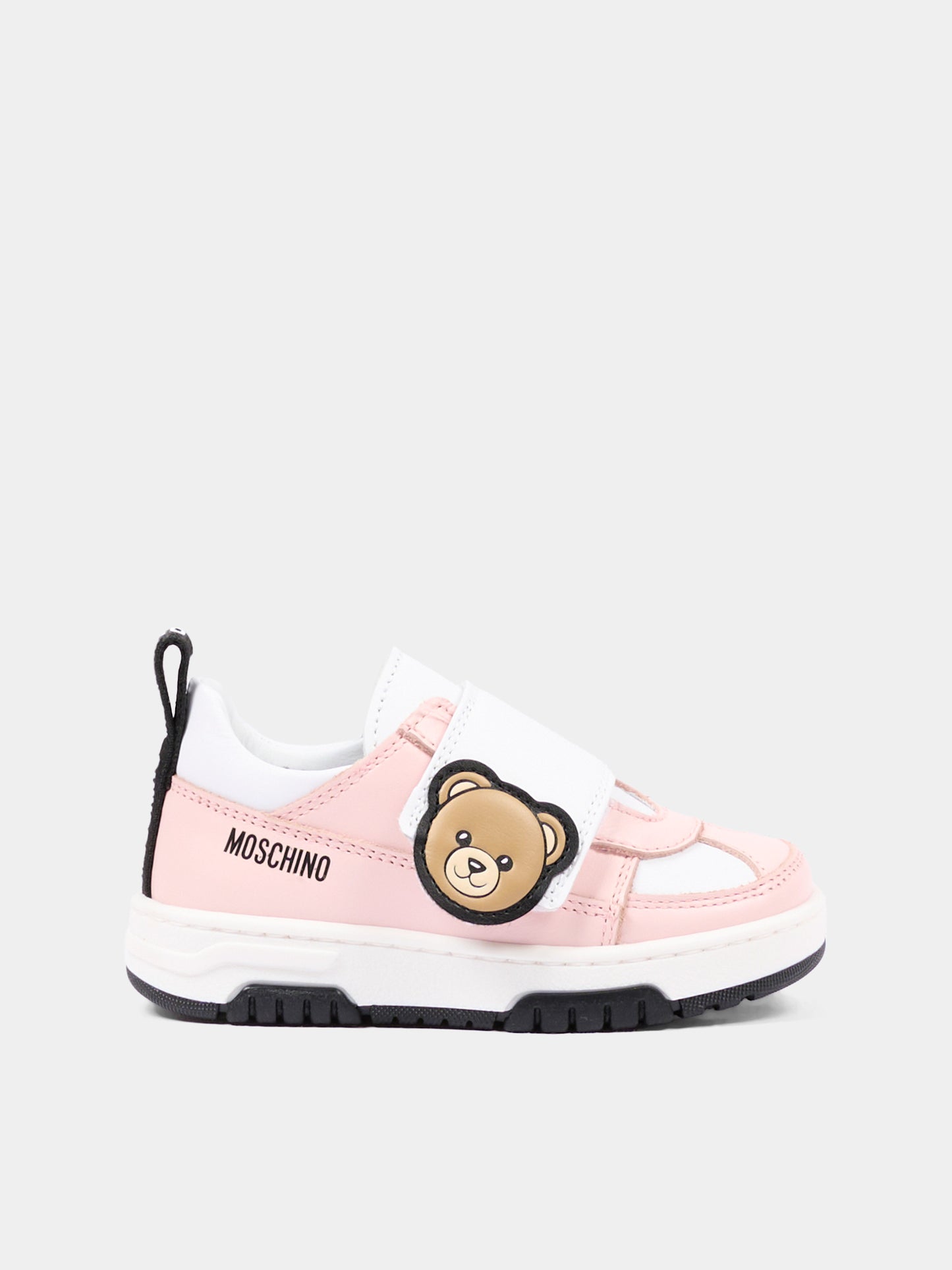Sneakers rosa per bambina con Teddy Bear,Moschino Kids,84138 VAR6