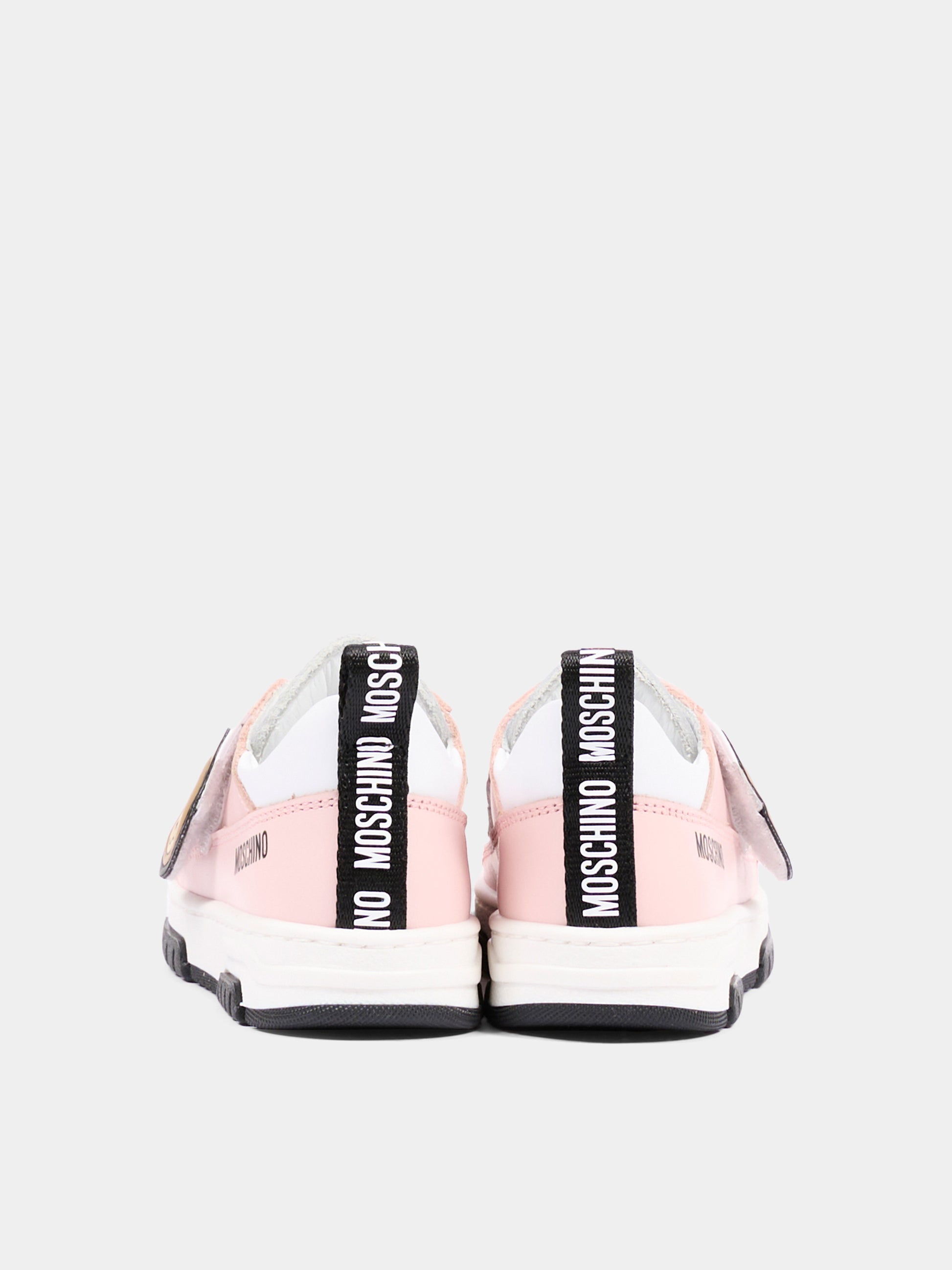 Sneakers rosa per bambina con Teddy Bear,Moschino Kids,84138 VAR6