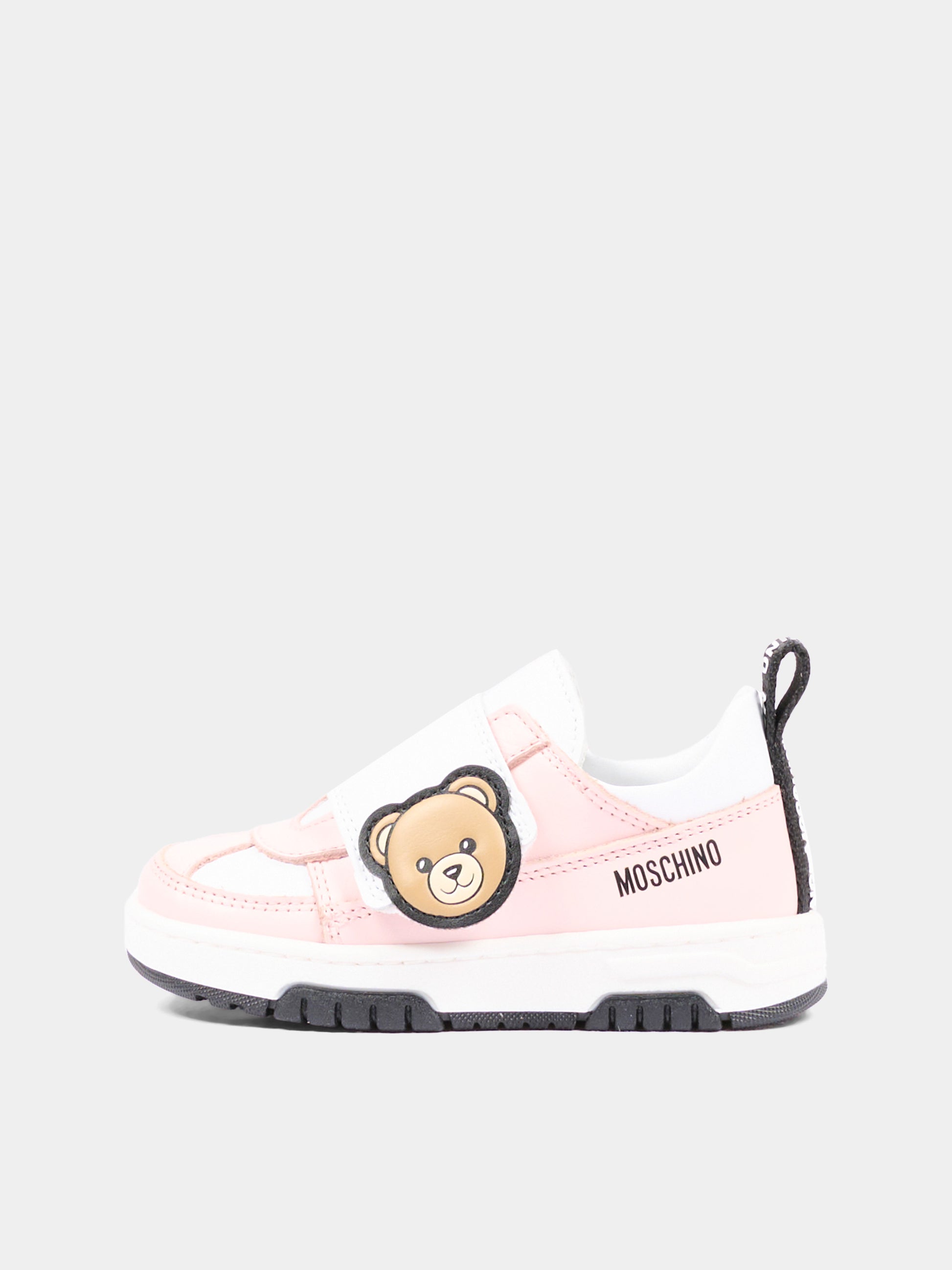 Sneakers rosa per bambina con Teddy Bear,Moschino Kids,84138 VAR6