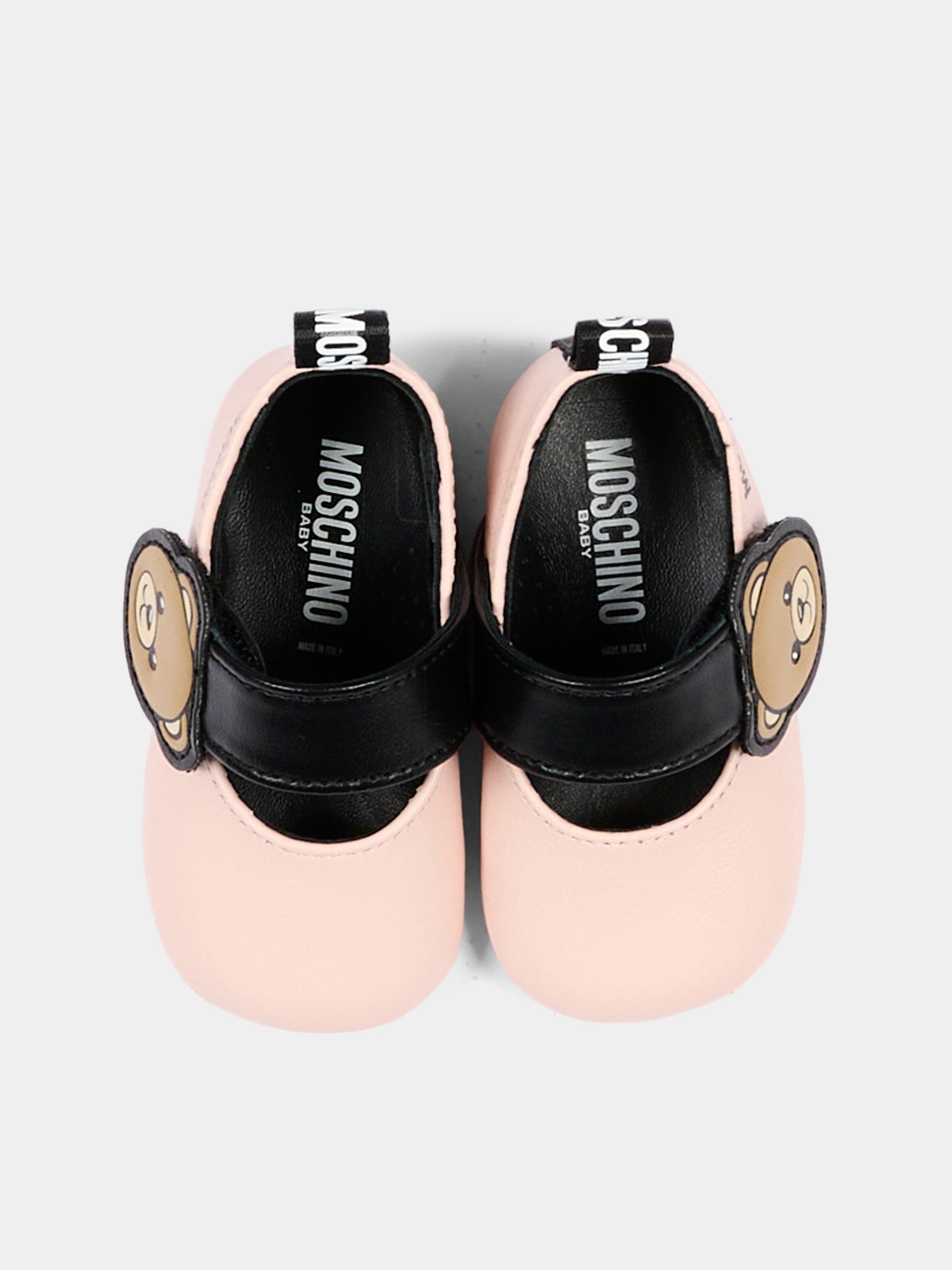 Ballerine rosa per neonata con Teddy Bear,Moschino Kids,84054 VAR5