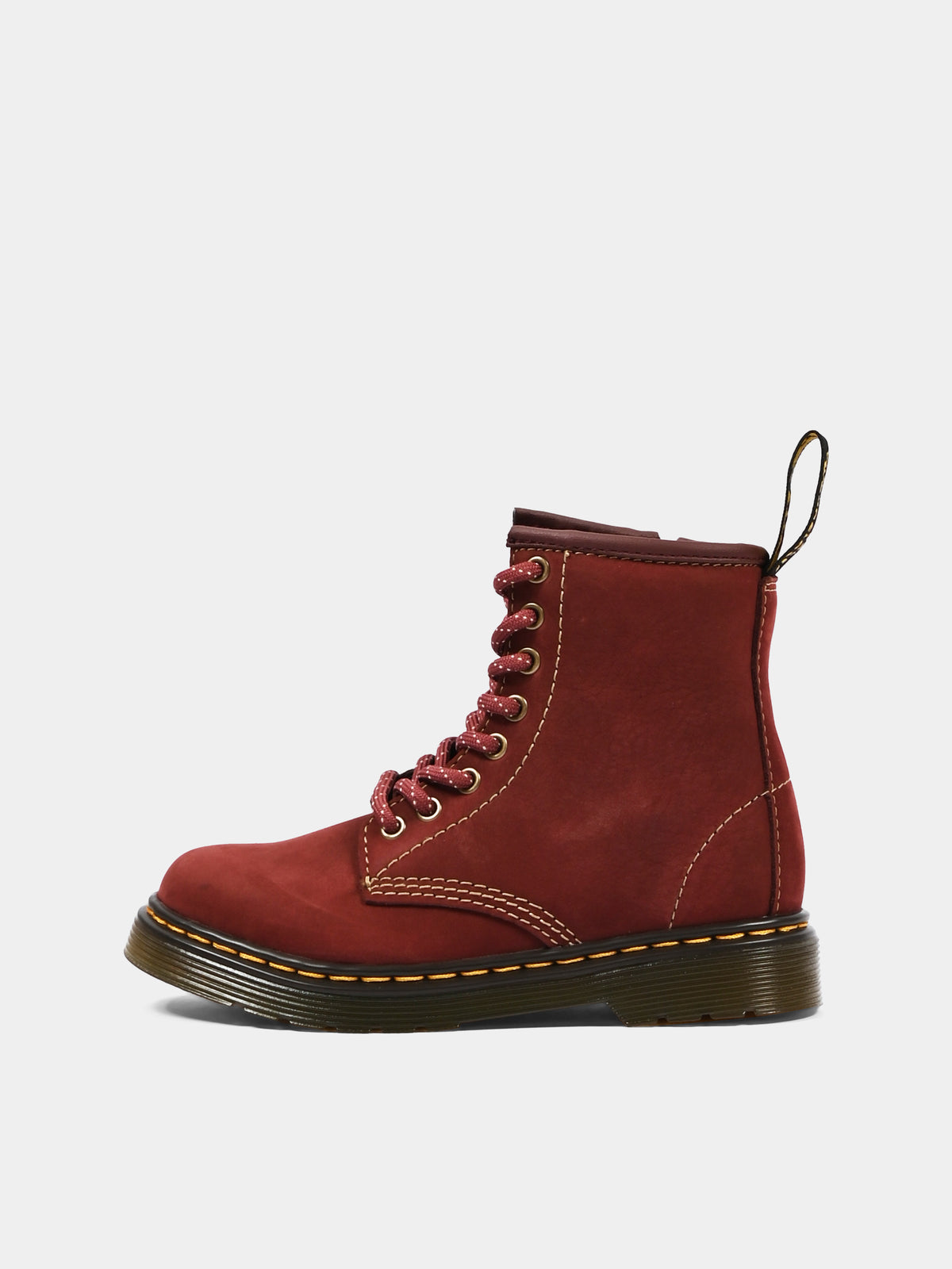 Anfibi rossi 1460 per bambini,Dr. Martens,1460 J 43431600 CHERRY RED MILLED NUBUCK WP