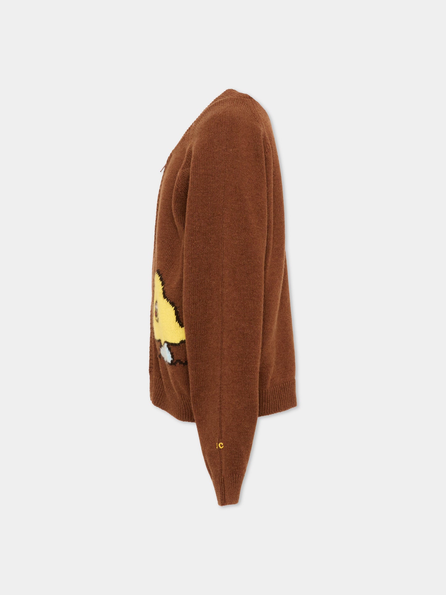 Cardigan marrone per bambino con ricami,Bobo Choses,B226AC092