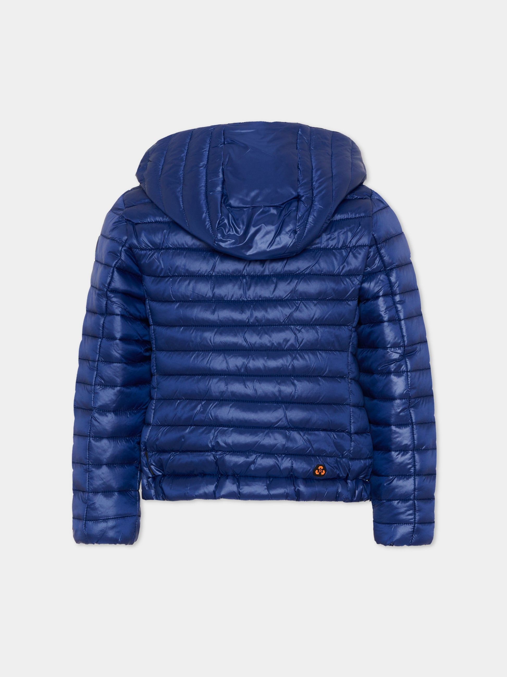 Piumino blu per bambino con cappuccio,Save The Duck Kids,J32179G LOVY20 90025