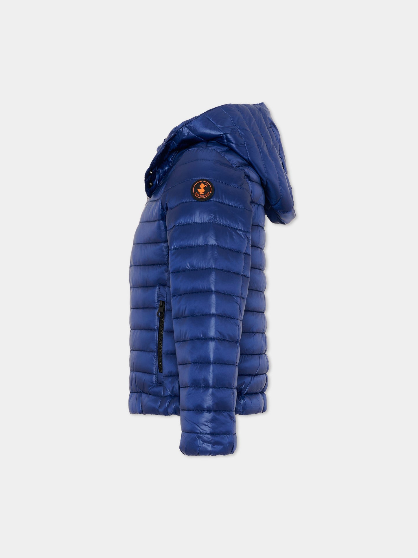 Piumino blu per bambino con cappuccio,Save The Duck Kids,J32179G LOVY20 90025