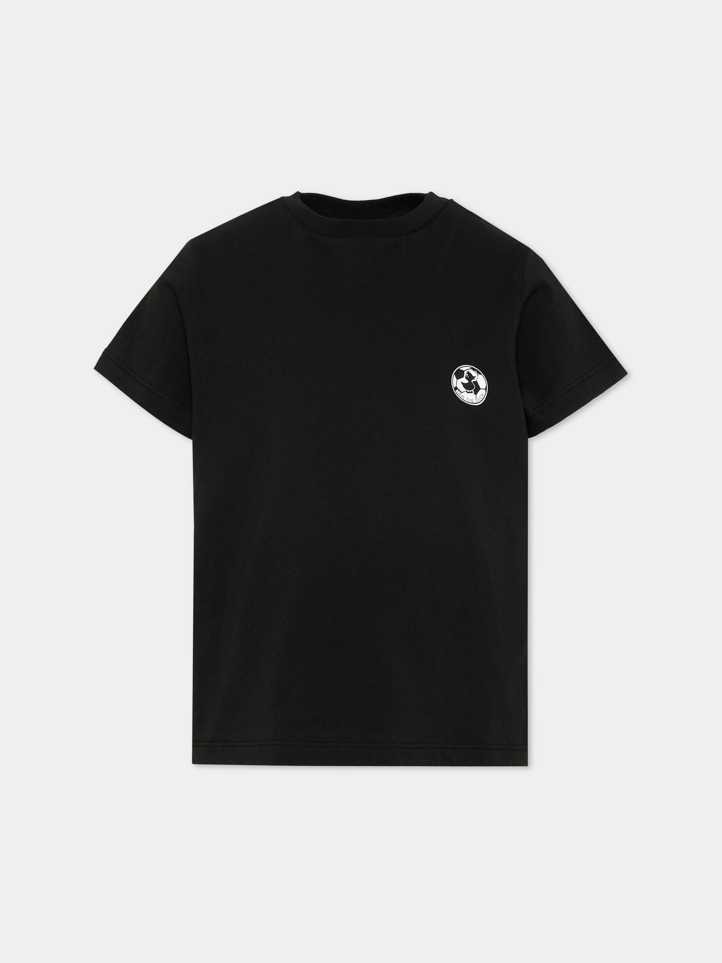 T-shirt nera per bambini con logo,Save The Duck Kids,JT1732X BESY20 10000