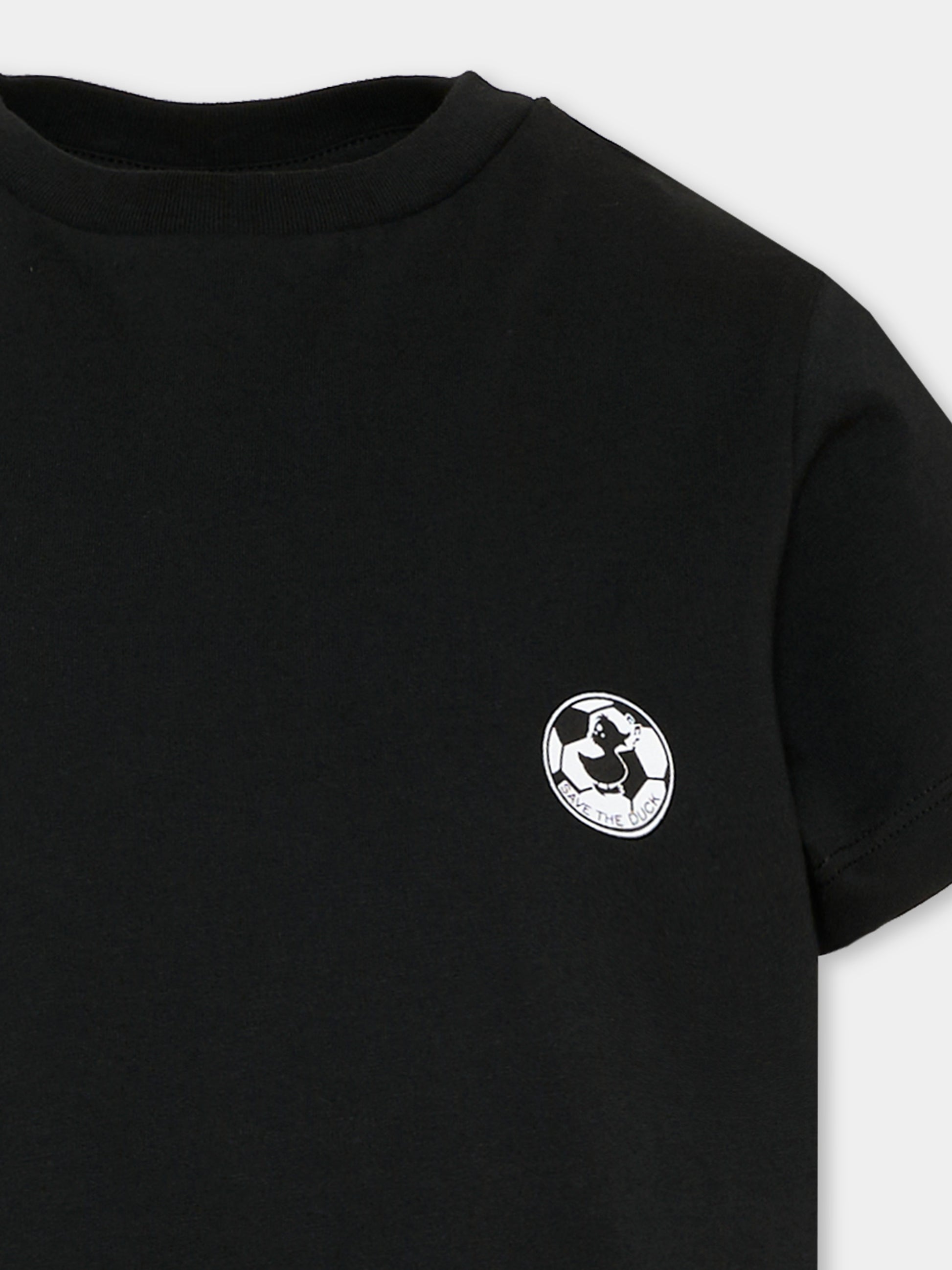 T-shirt nera per bambini con logo,Save The Duck Kids,JT1732X BESY20 10000