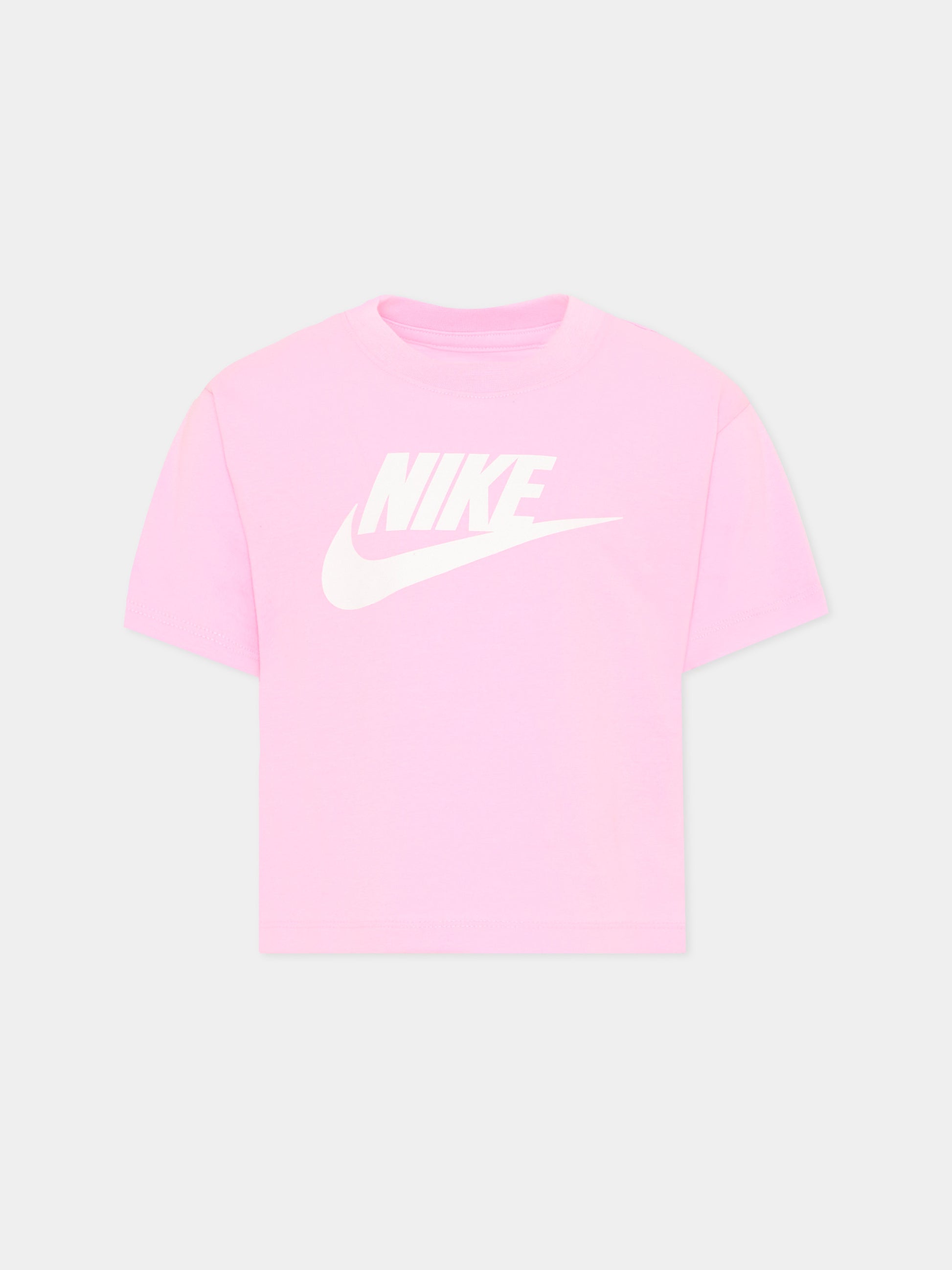 T-Shirt rosa per bambina con logo,Nike,36L160 AAH