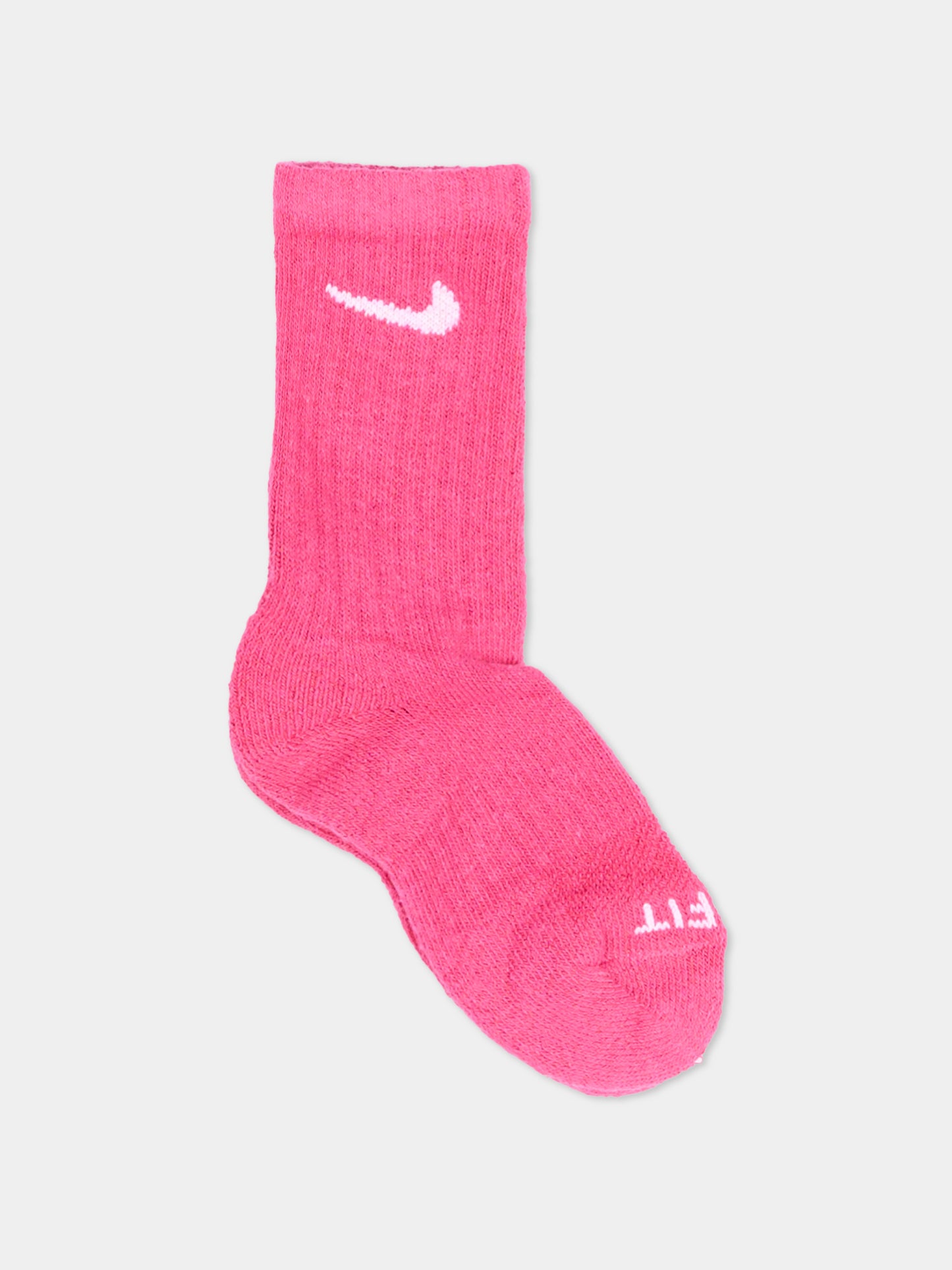 Calza spugna rosa per bambina con logo,Nike,UN0019 V12/RN0019 V12