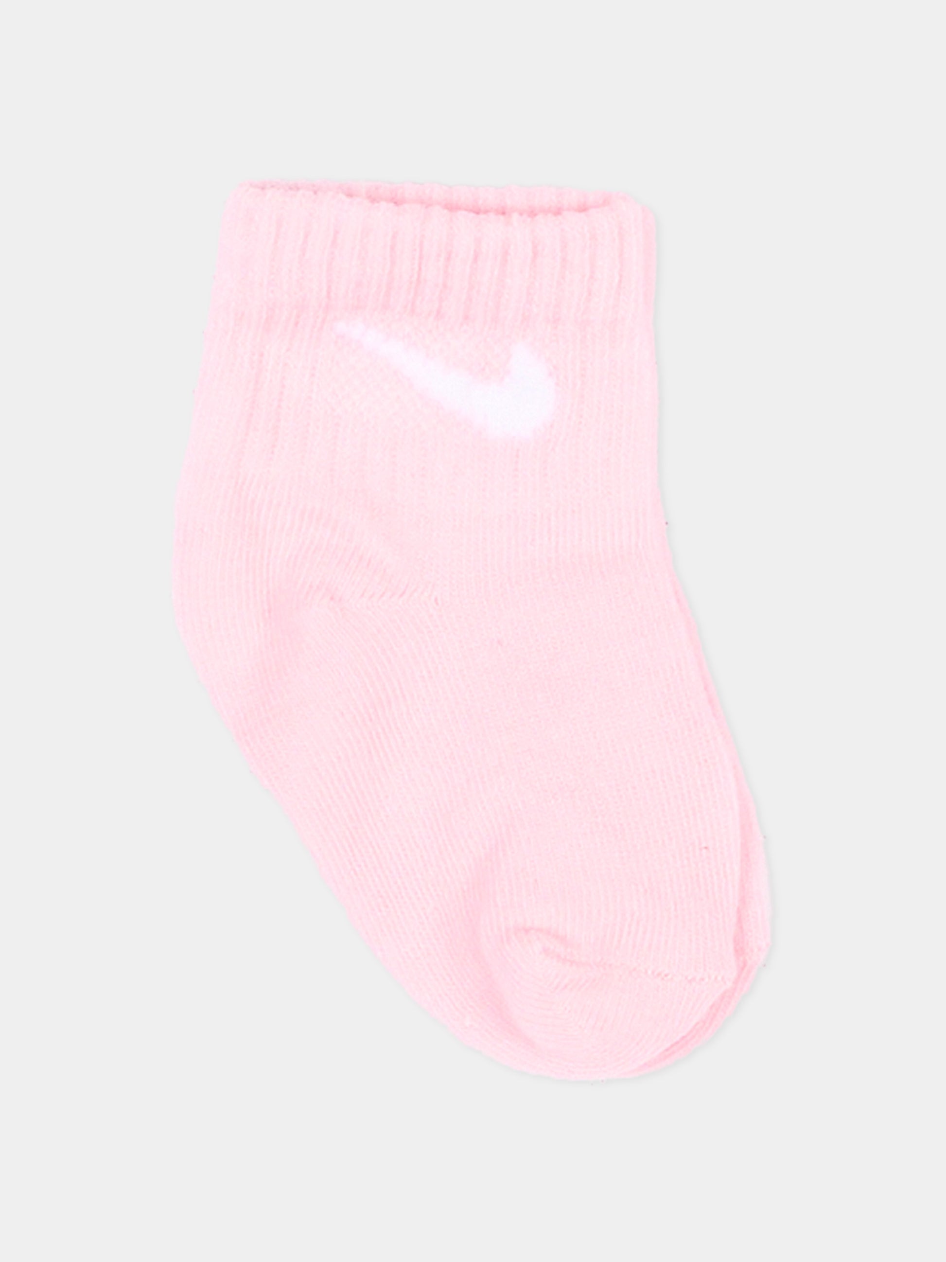 Calza spugna rosa per neonata con logo,Nike,NN0641 V12