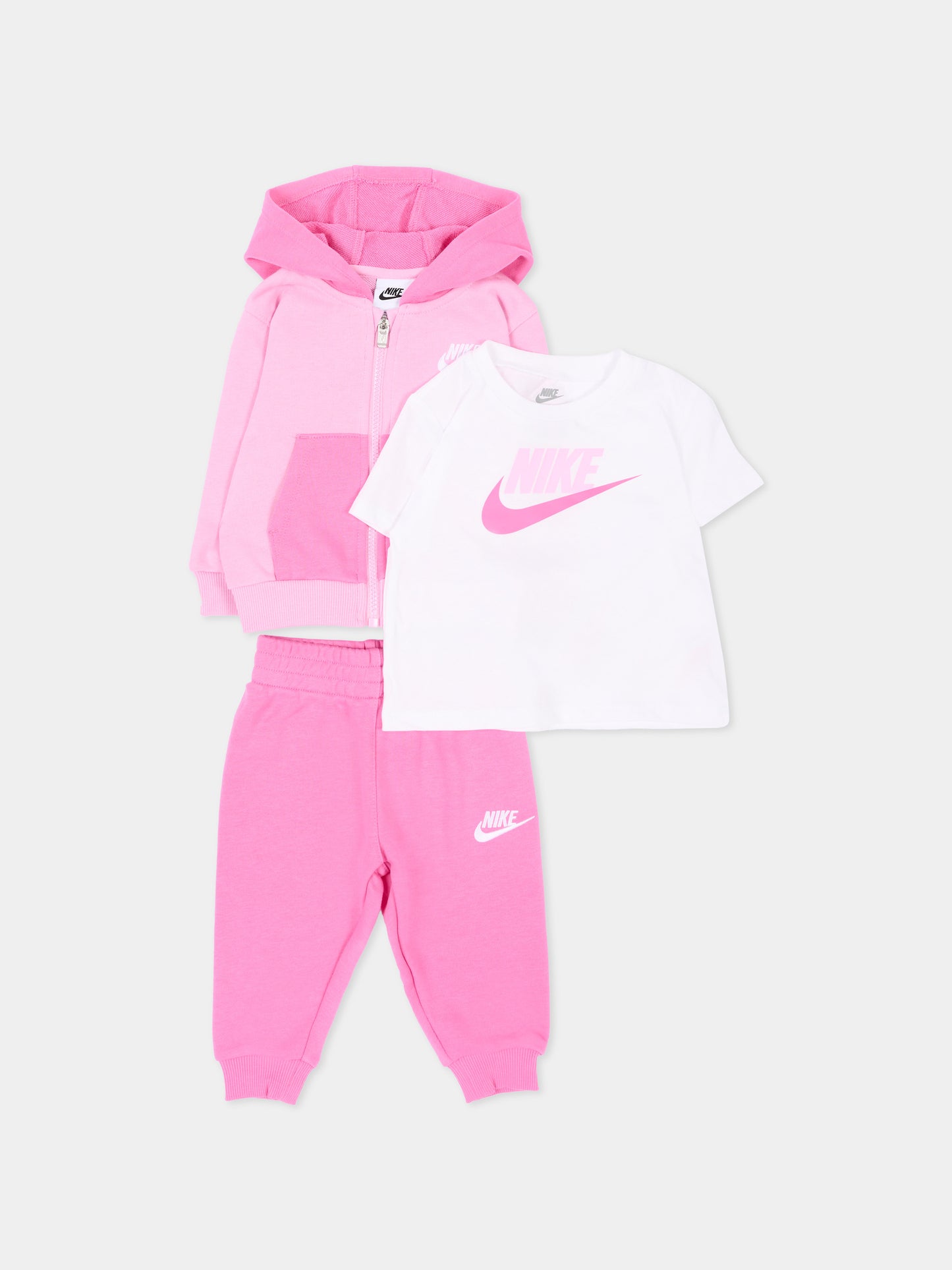 Completo sportivo lungo rosa con logo per neonata,Nike,66P282 AFN