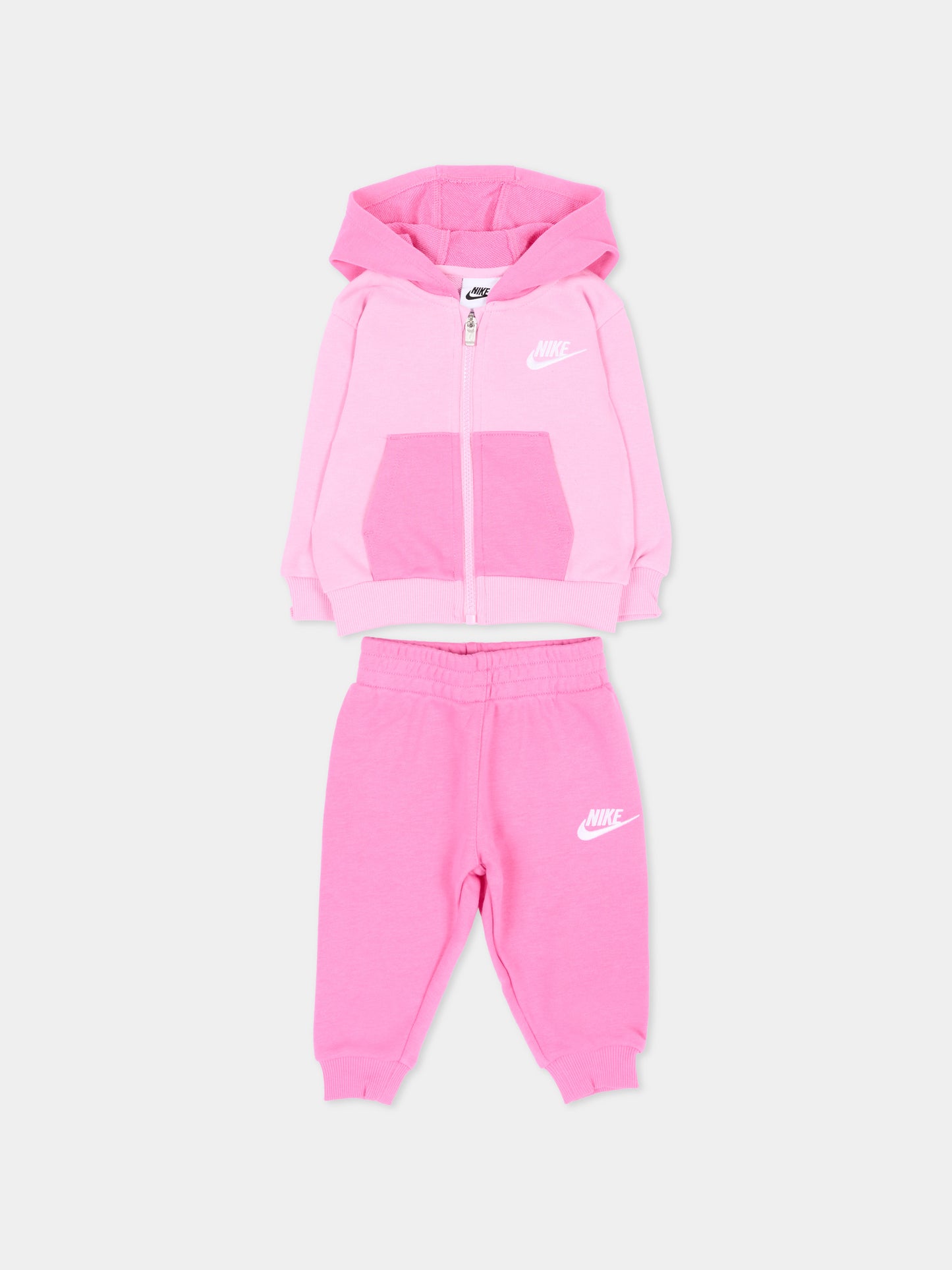 Completo sportivo lungo rosa con logo per neonata,Nike,66P282 AFN