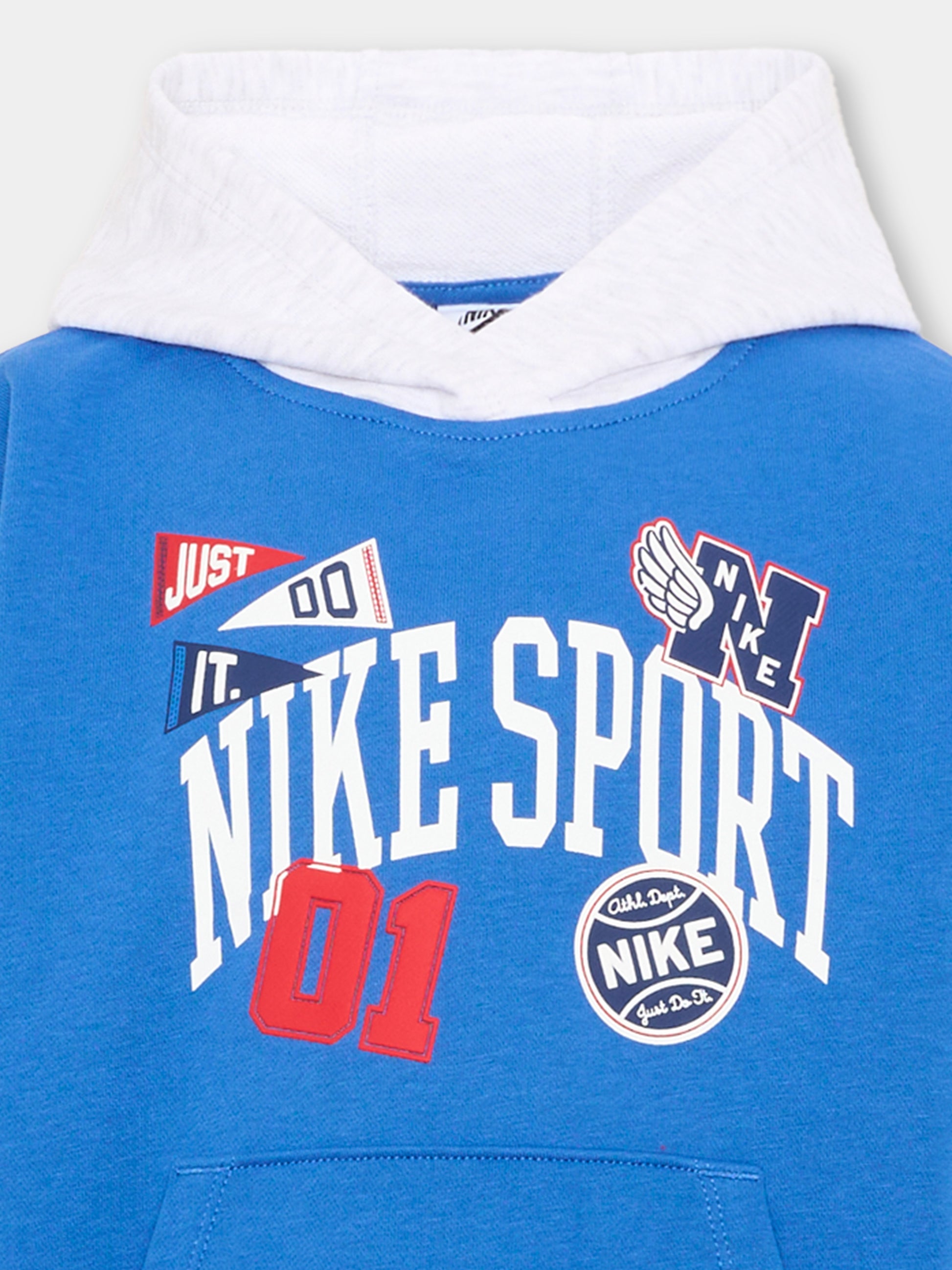 Completo sportivo blu per bambino con logo,Nike,86P214 U90