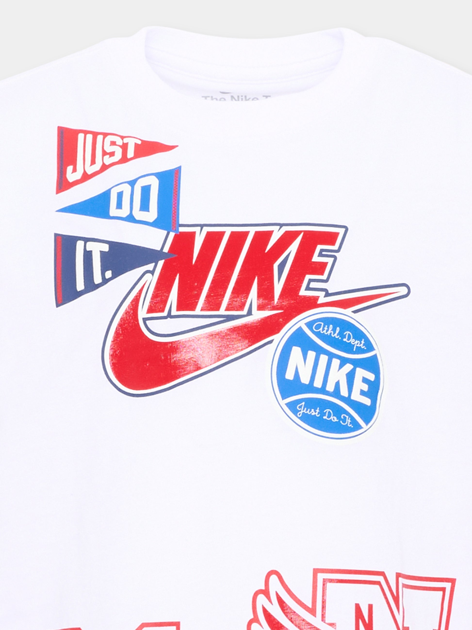 T-Shirt bianca per bambino con loghi,Nike,86P293 001