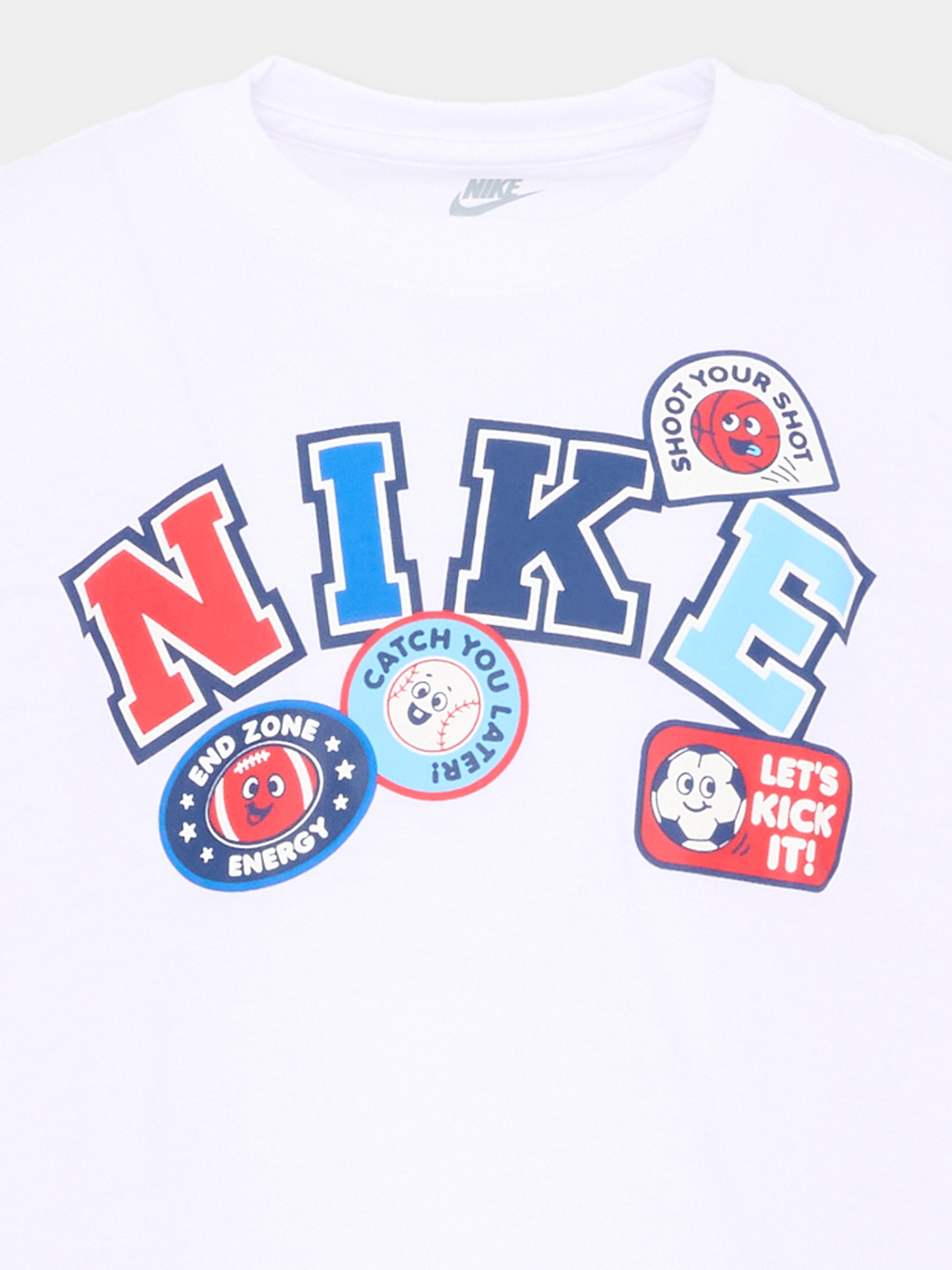 T-Shirt bianca per bambino con patch logo,Nike,86P340 001