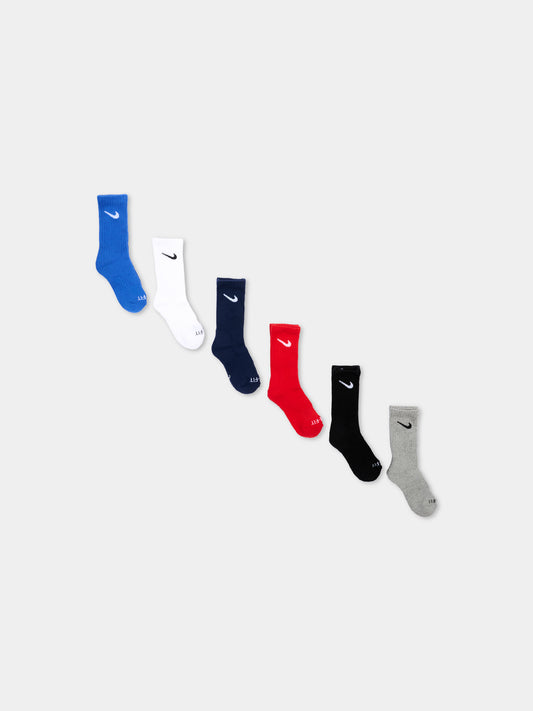 Calza spugna multicolor per bambino con logo,Nike,RN0019 F66