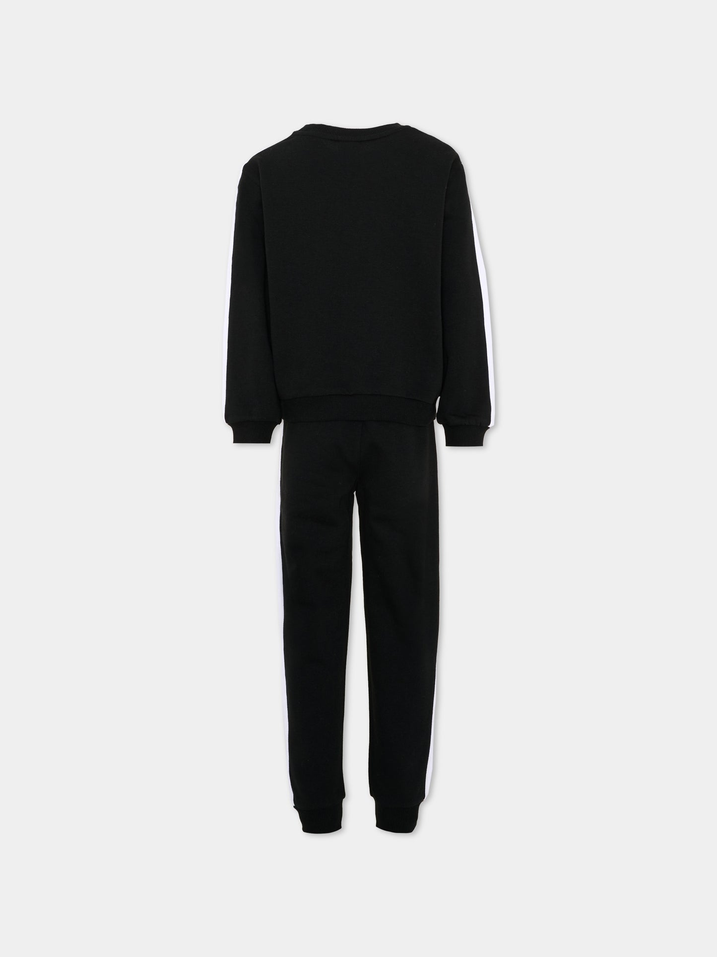 Completo sportivo lungo nero con logo per bambini,Nike,86P197 023