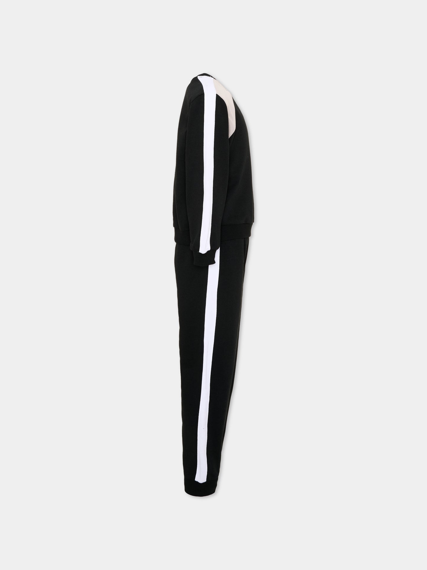 Completo sportivo lungo nero con logo per bambini,Nike,86P197 023