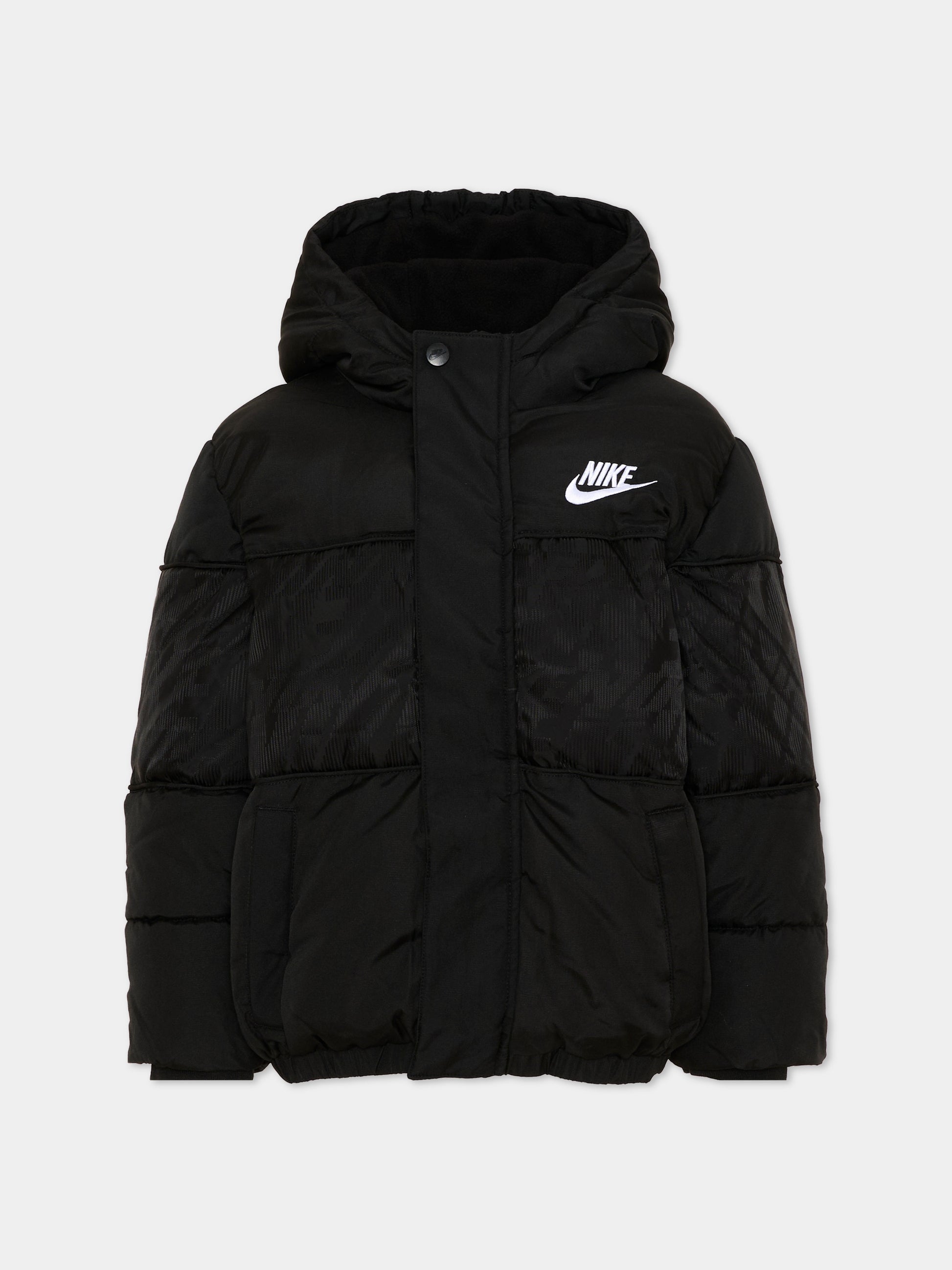 Piumino nero per bambini con logo,Nike,86N976 023