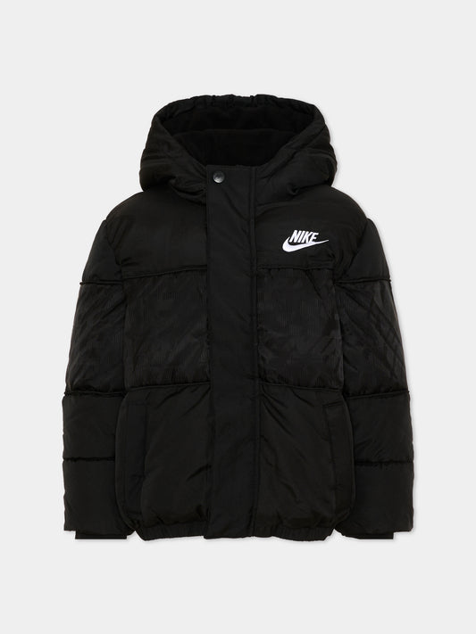 Piumino nero per bambini con logo,Nike,86N976 023