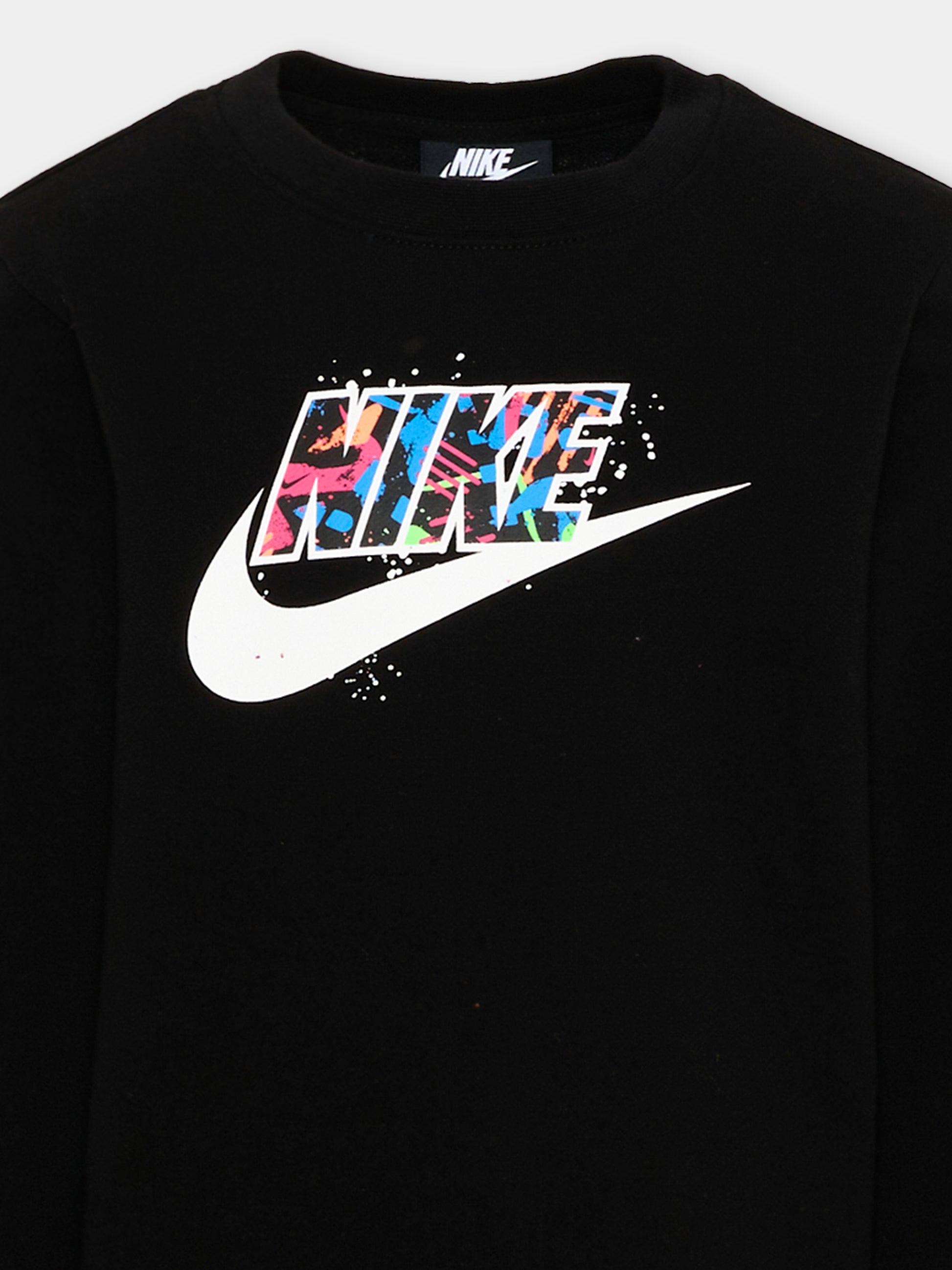 Completo sportivo nero per bambina con logo,Nike,86J175 GEH