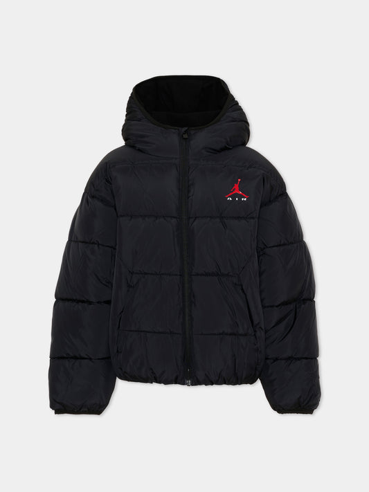 Piumino nero per bambino con logo,Jordan,95G036 023