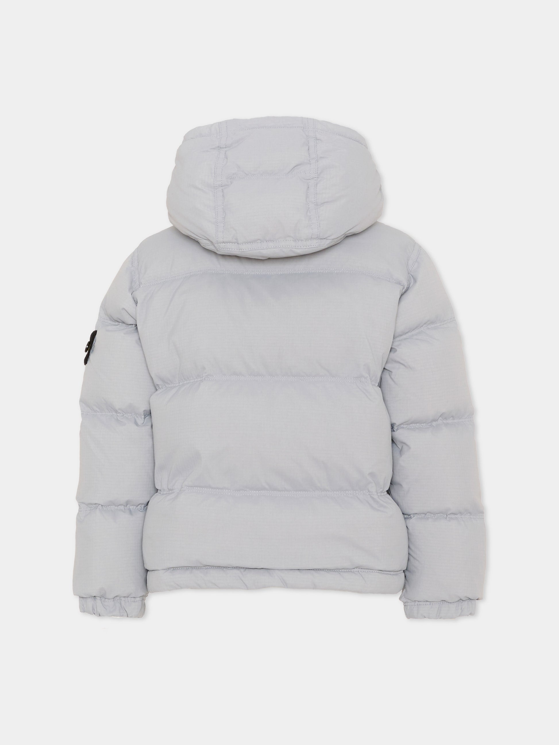 Piumino grigio per bambino con logo,Stone Island Junior,L2S16 4100005 S0483 V0049