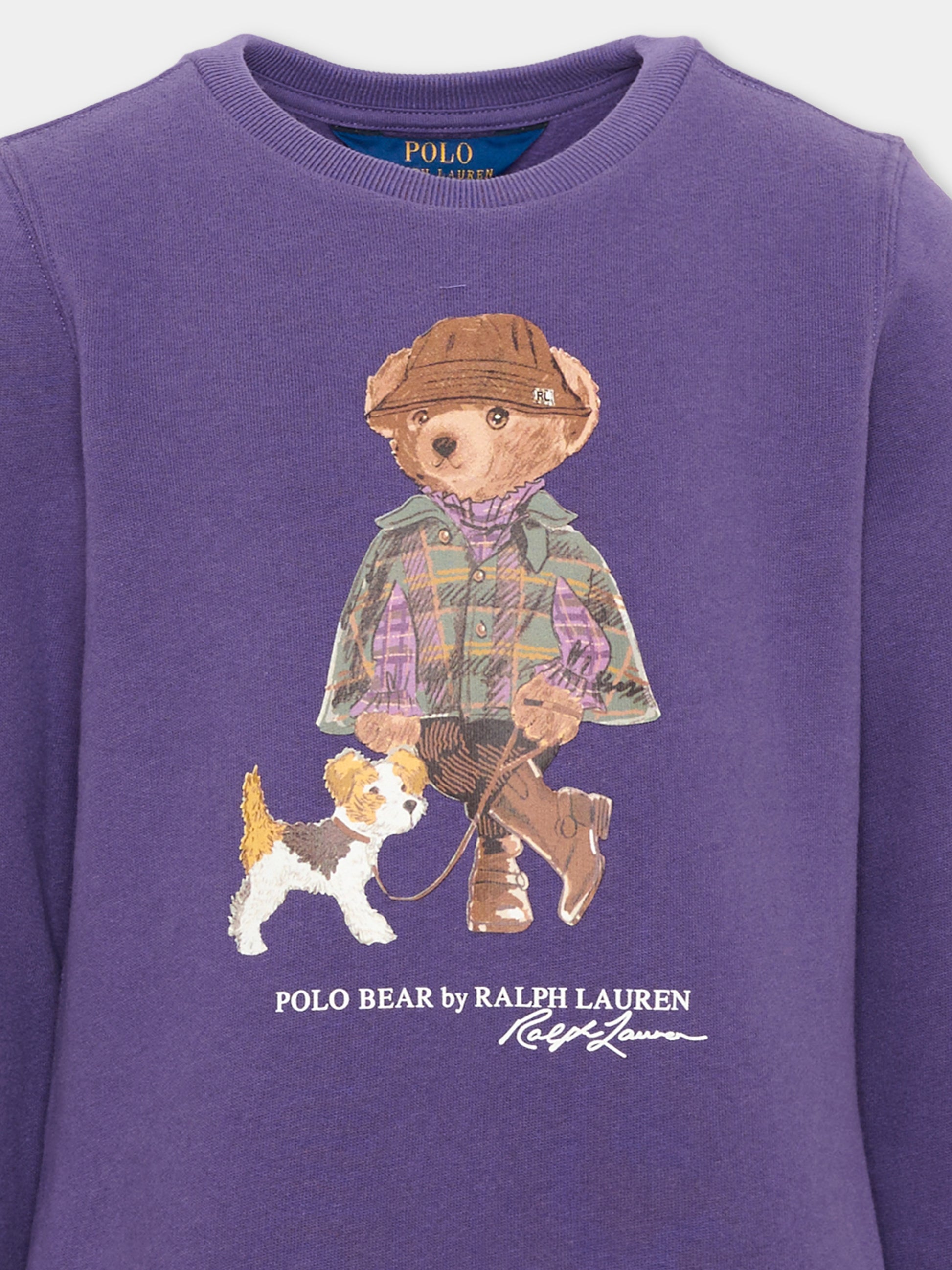 Vestito viola per bambina con logo,Ralph Lauren Kids,B26294001
