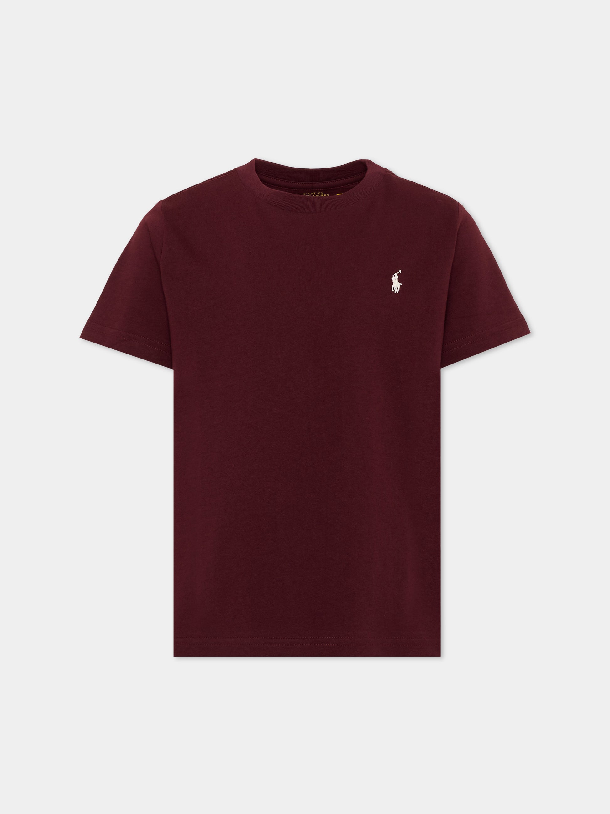 T-Shirt bordeaux per bambini con Pony,Ralph Lauren Kids,832904522
