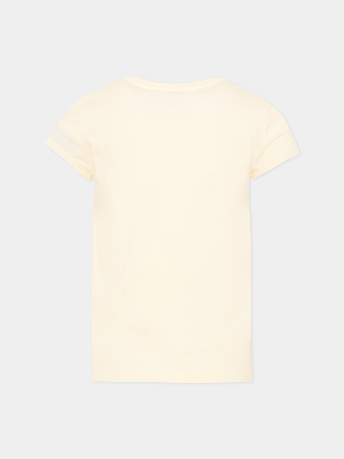 T-shirt a manica corta avorio per bambina con Polo Bear,Ralph Lauren Kids,B28481001