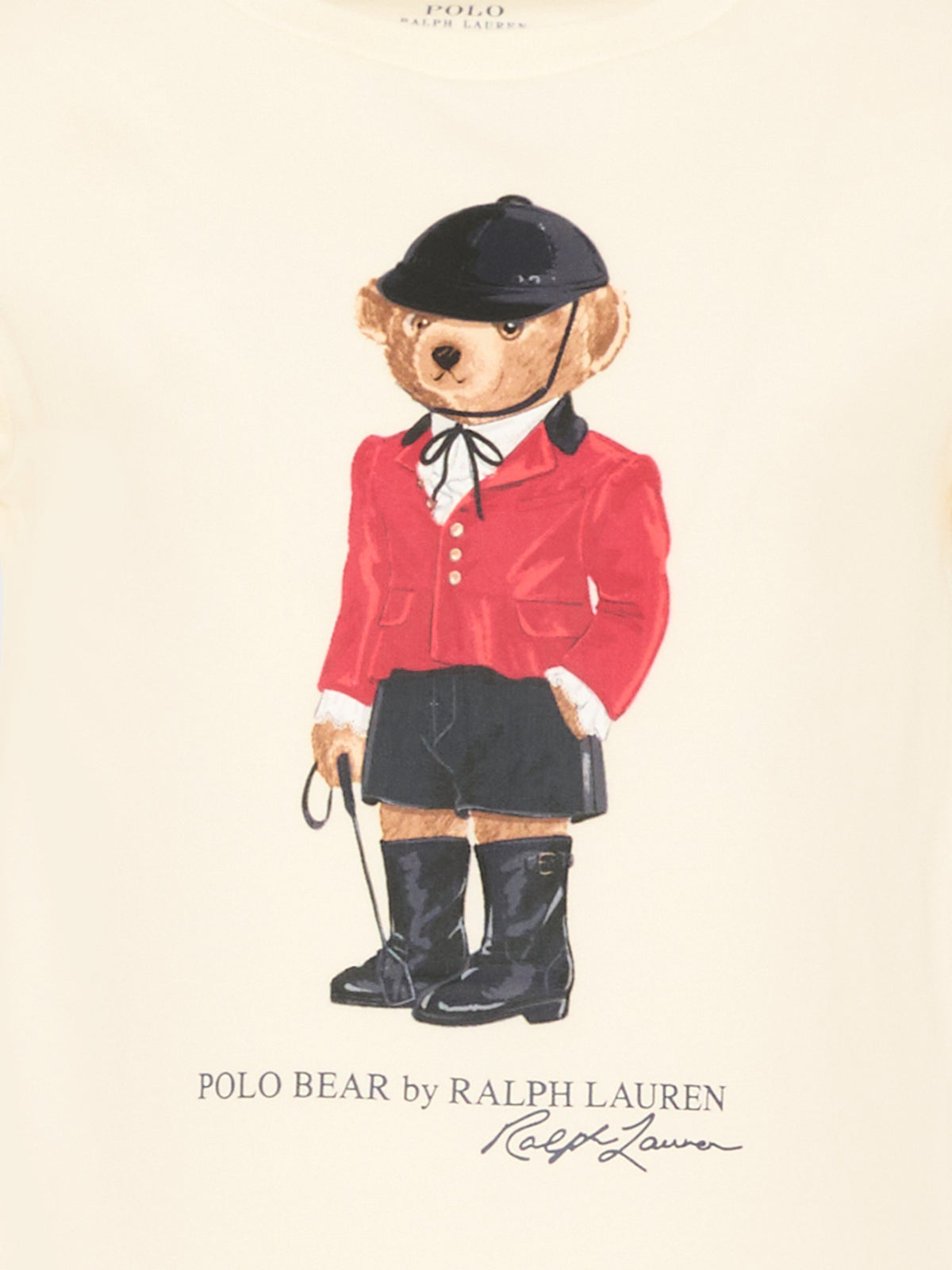 T-shirt a manica corta avorio per bambina con Polo Bear,Ralph Lauren Kids,B28481001