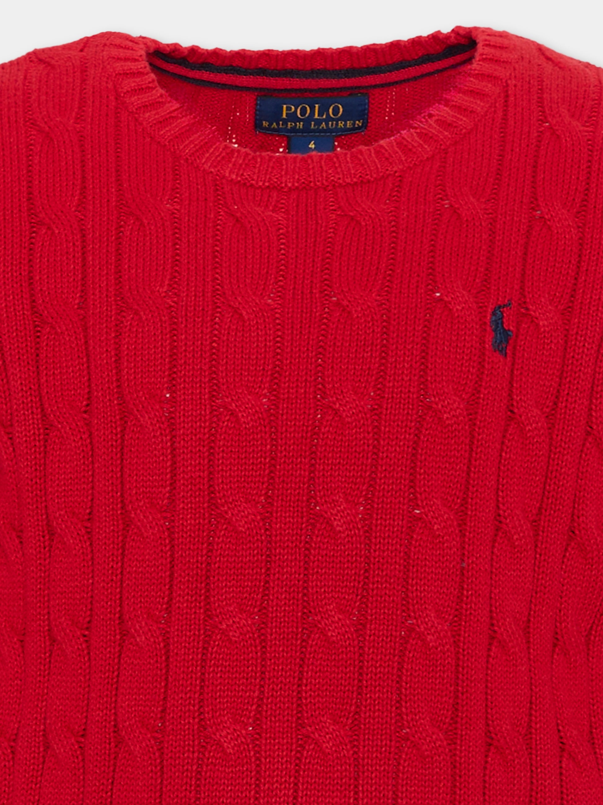 Maglione rosso per bambini con logo,Ralph Lauren Kids,702674043