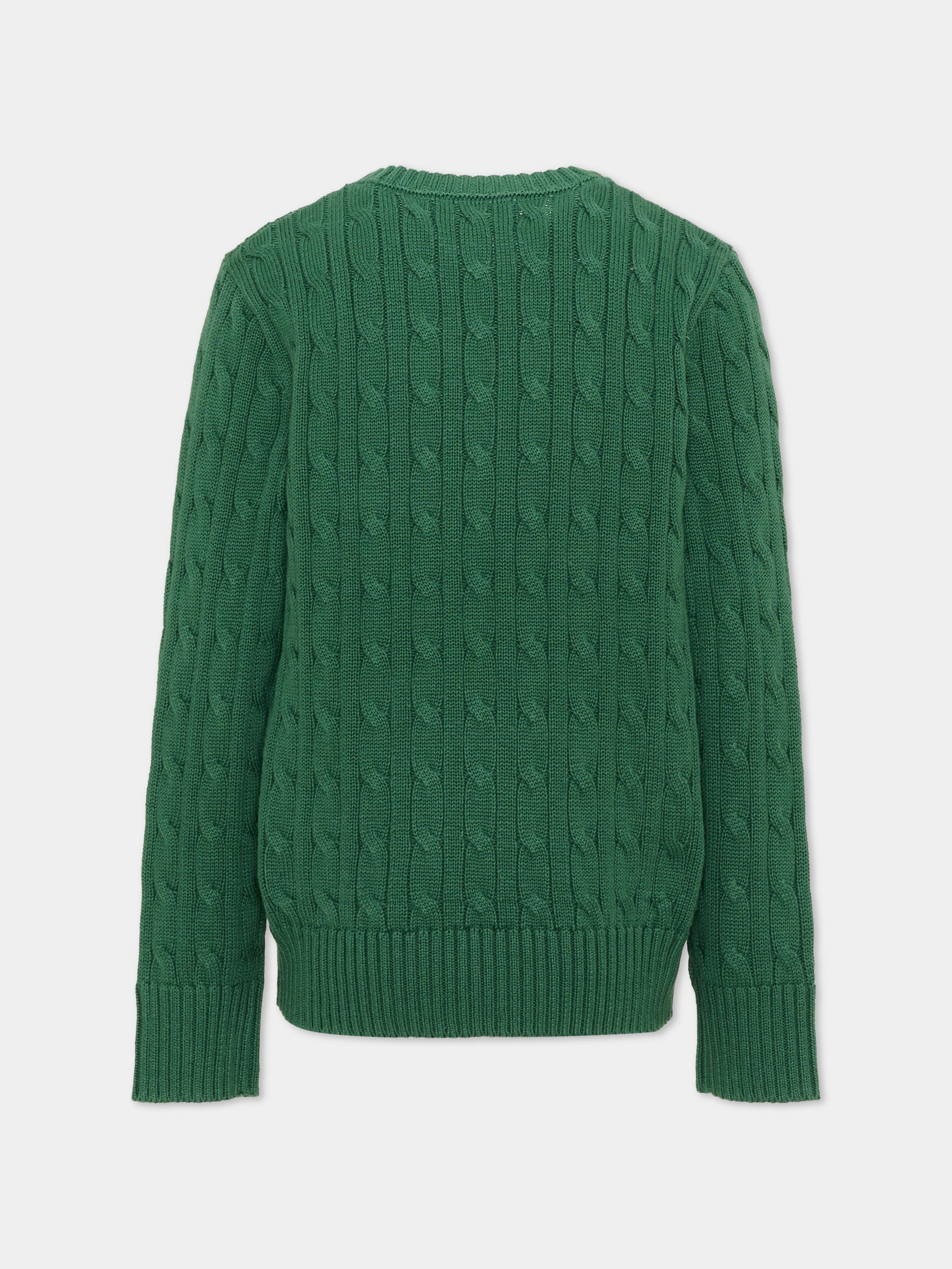 Maglione verde per bambini con Pony,Ralph Lauren Kids,702674518