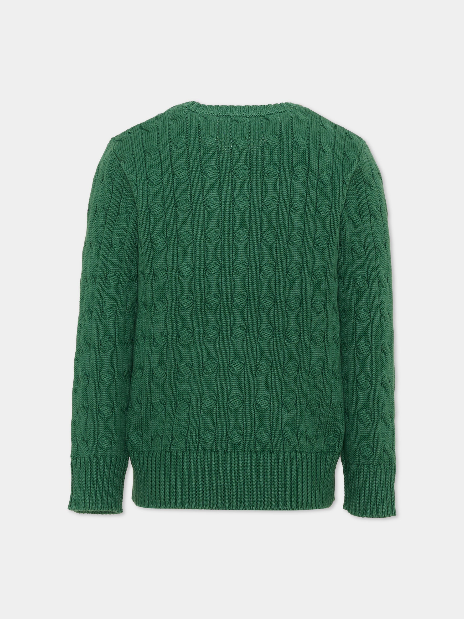Maglione verde per bambini con Pony,Ralph Lauren Kids,702674521