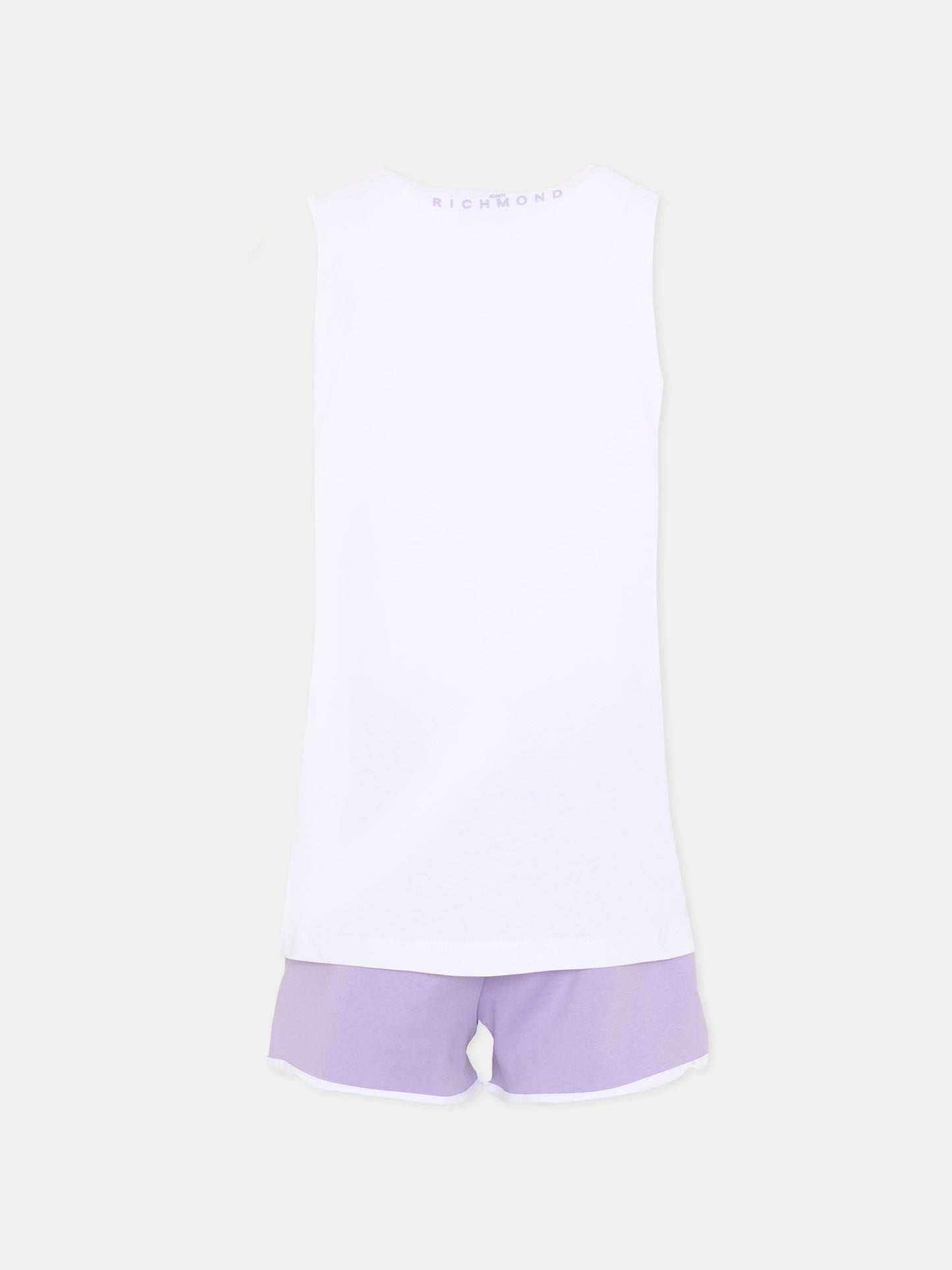 Completo sportivo bianco per bambina con logo,Richmond,RGP26016CJ WHITE/V.T.