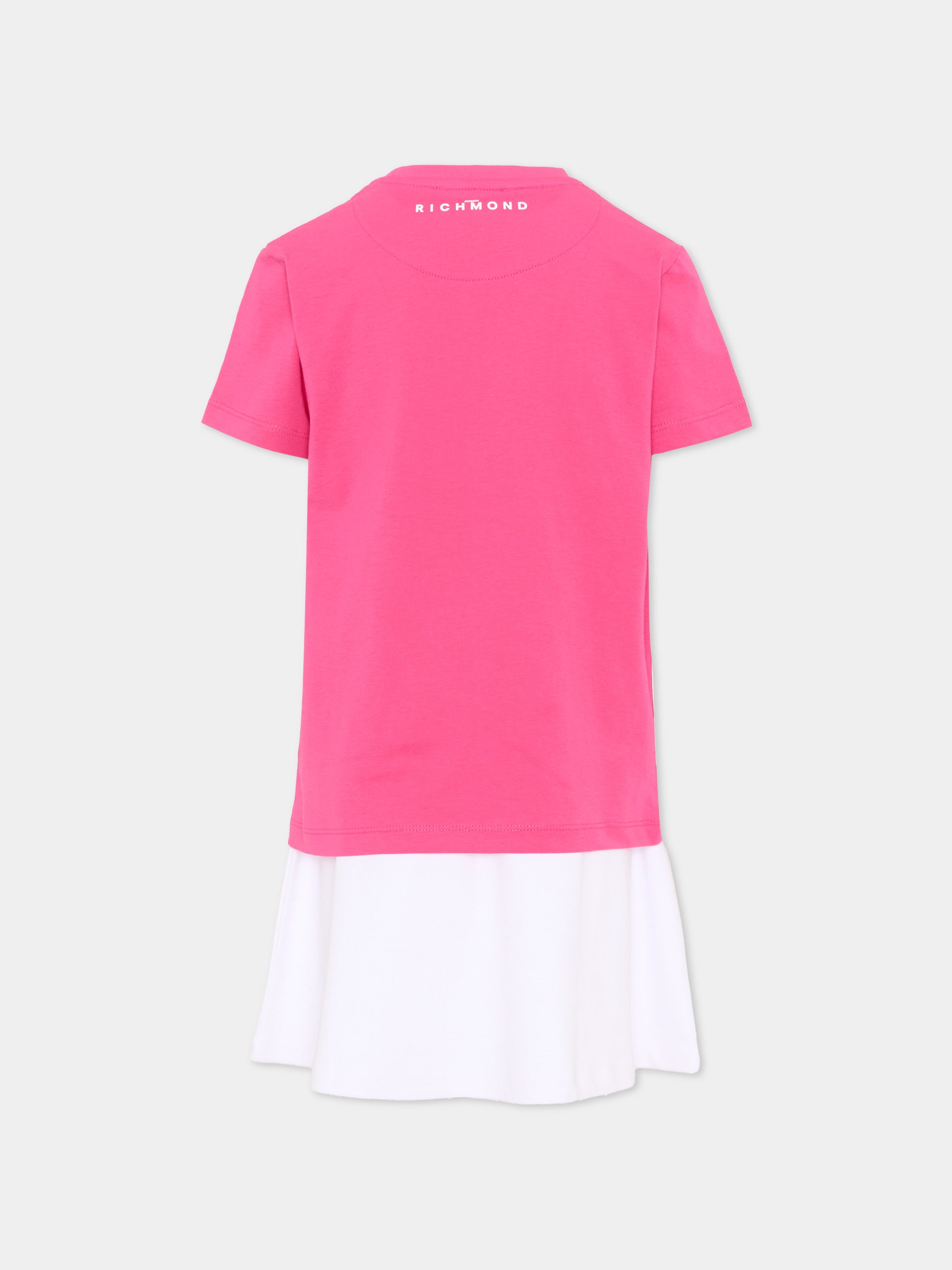 Completo sportivo fucsia per bambina con logo,Richmond,RGP26005CJ FUCHS.P/WH