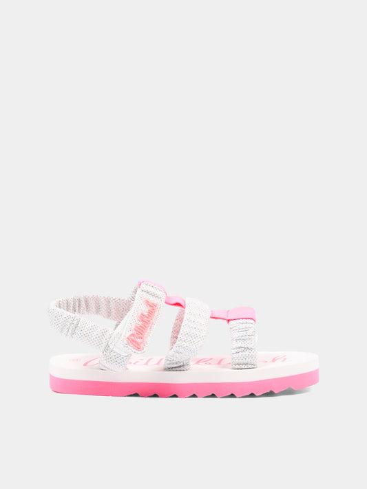 Sandali argento per bambina con logo,Billieblush,U20681 016