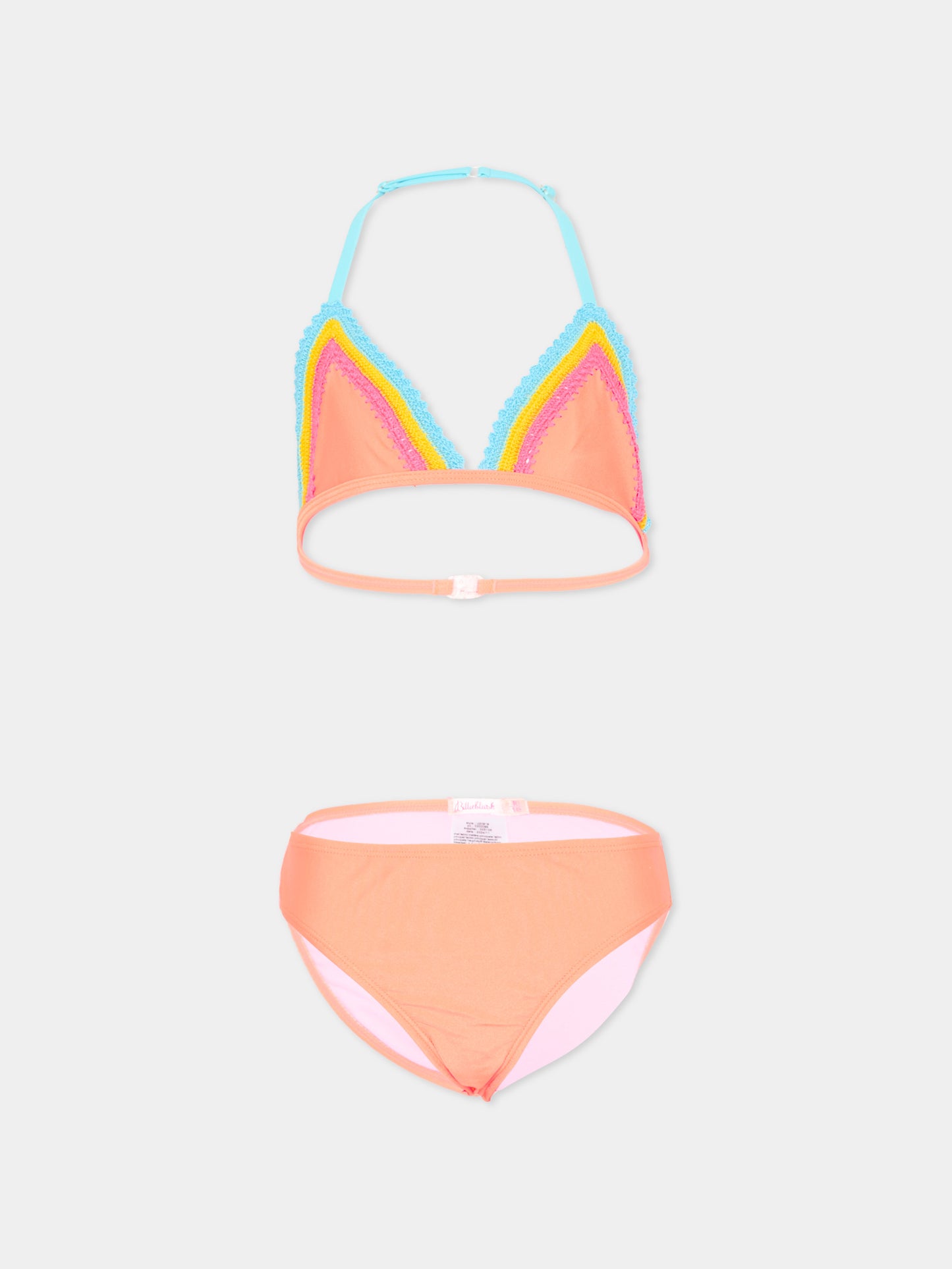 Slip e bikini arancione per bambina,Billieblush,U20919 41K