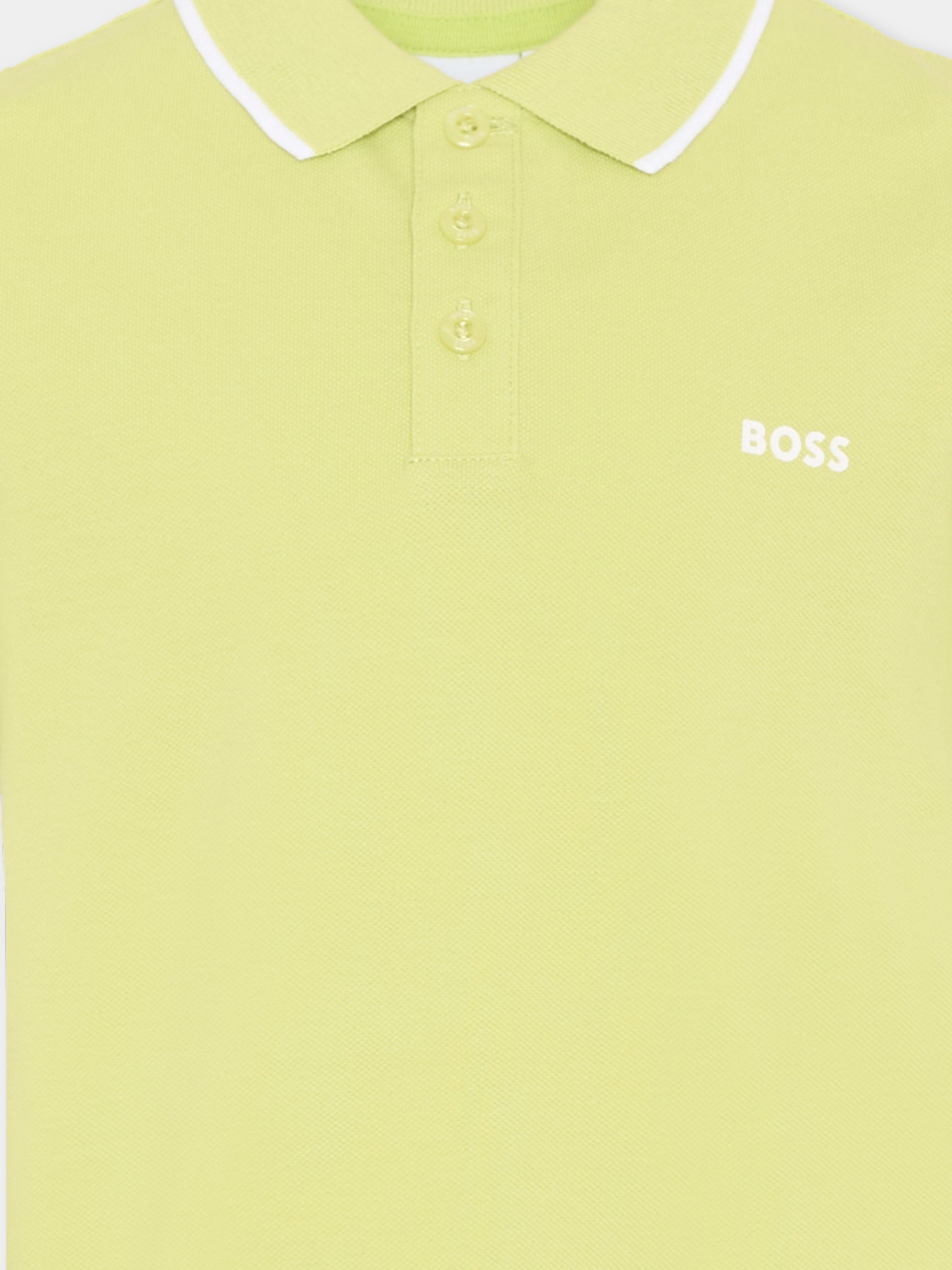 Polo verde per bambino con logo,Boss,J52011 607