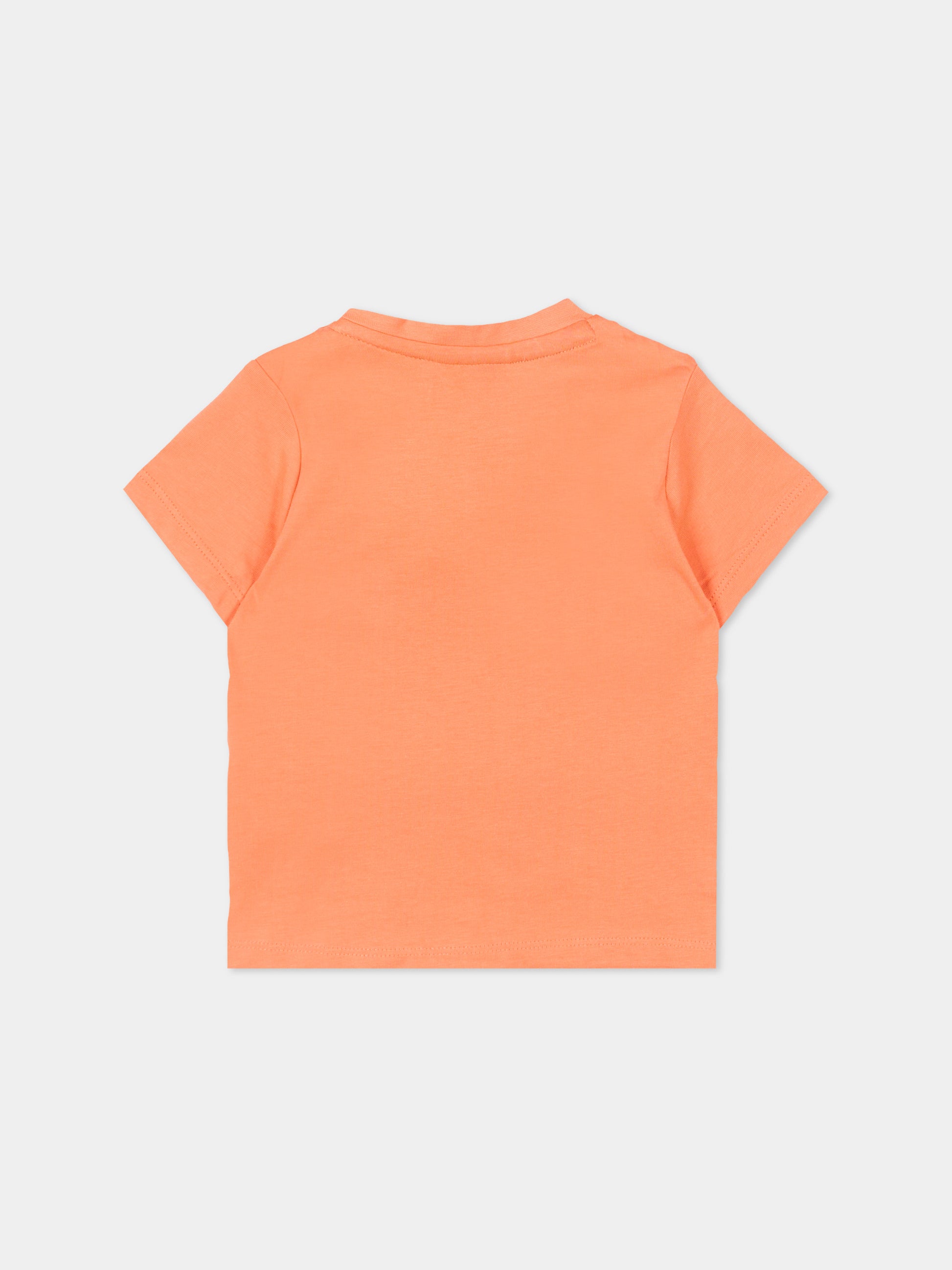 T-Shirt arancione per neonato con logo,Boss,J52105 415