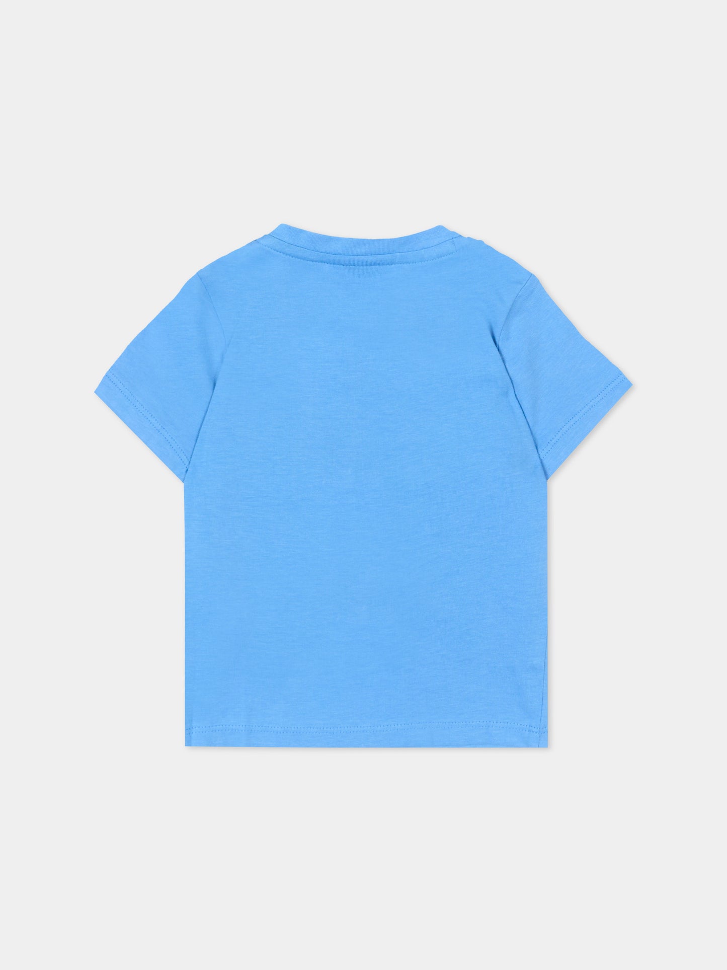T-Shirt blu per neonato con logo,Boss,J52105 84B